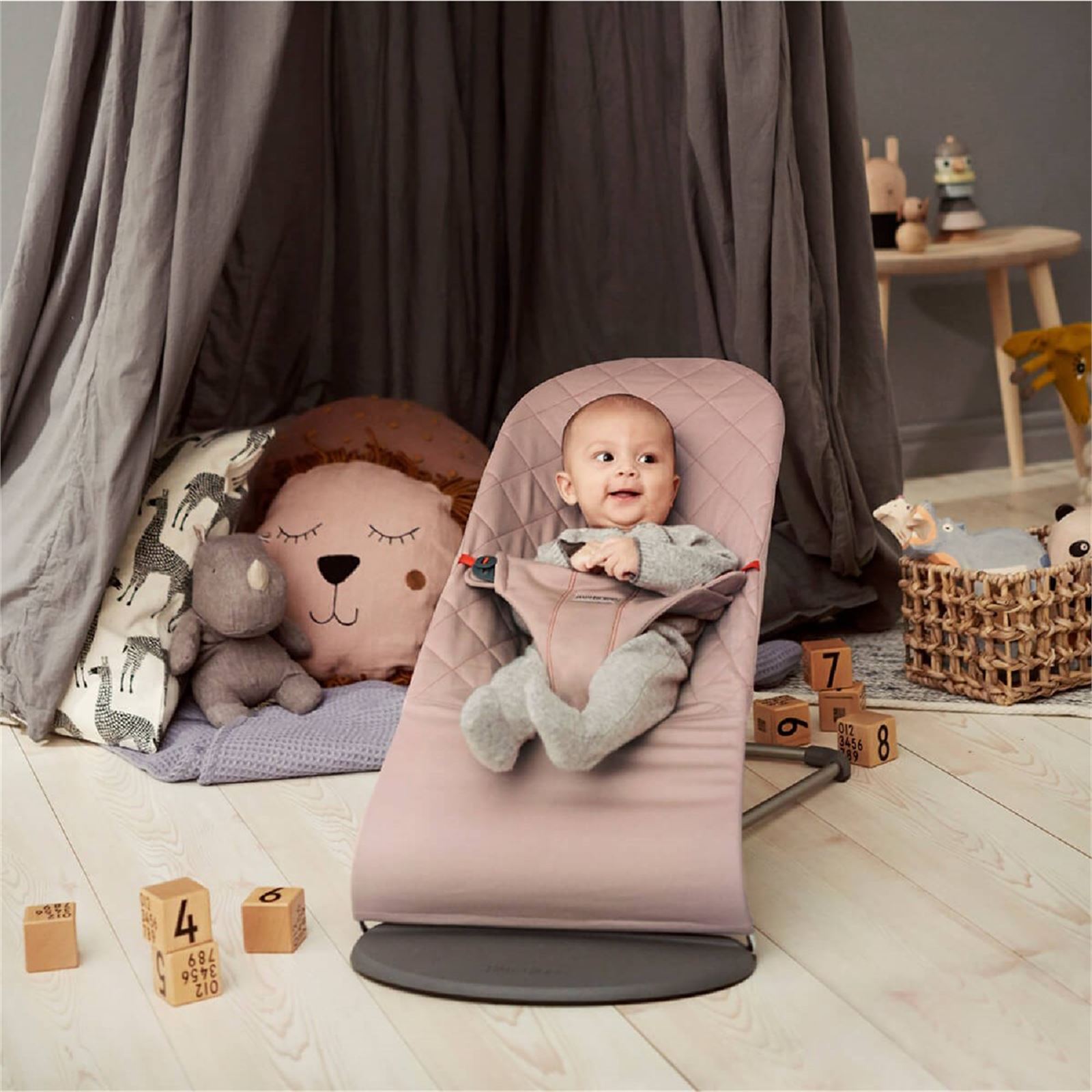 BabyBjörn Bliss Ana Kucağı Cotton Oyuncaklı / Old Rose & Kanguru Mini 3D Cotton / Dusty Pink