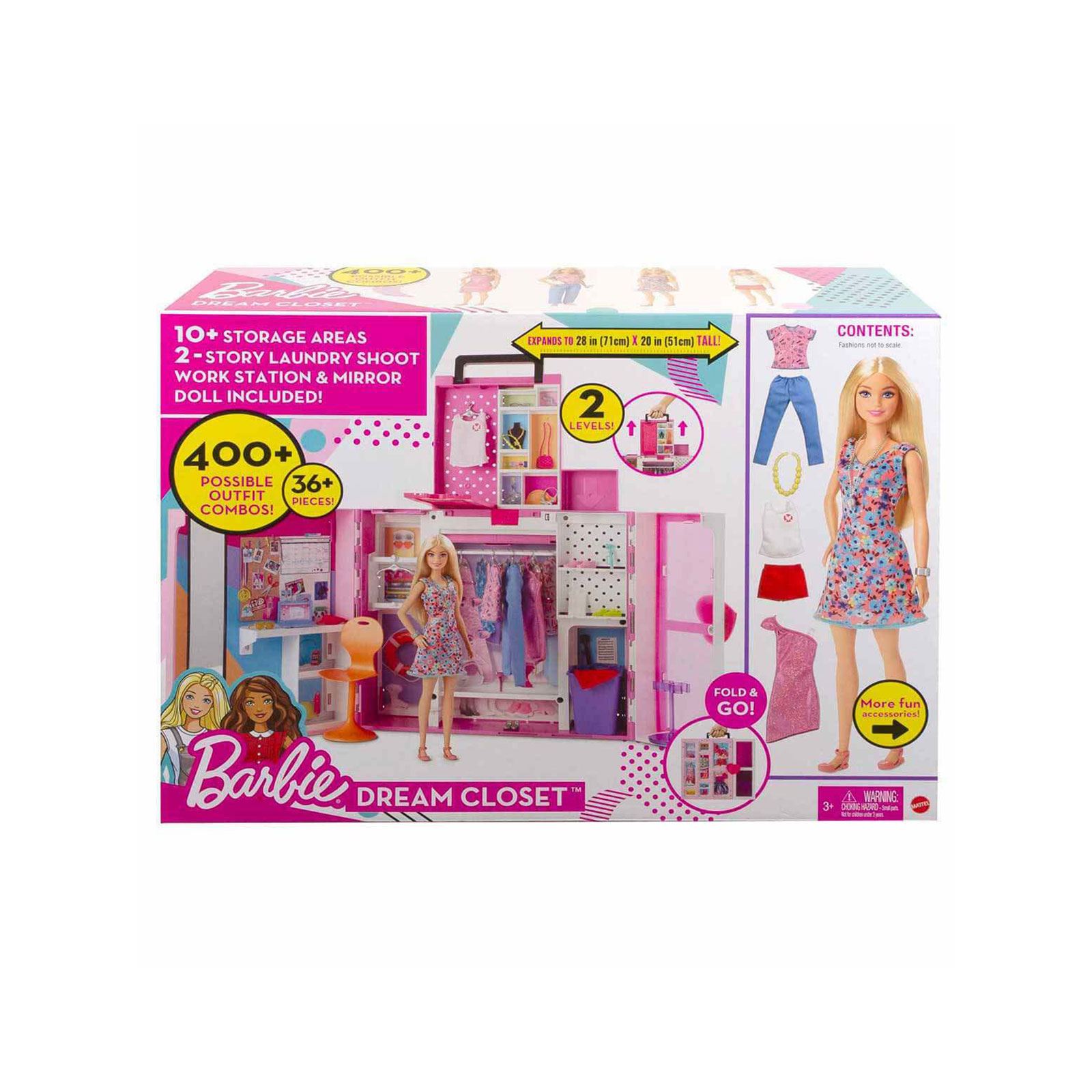 Barbie ve Yeni Rüya Dolabı Oyun Seti Pembe