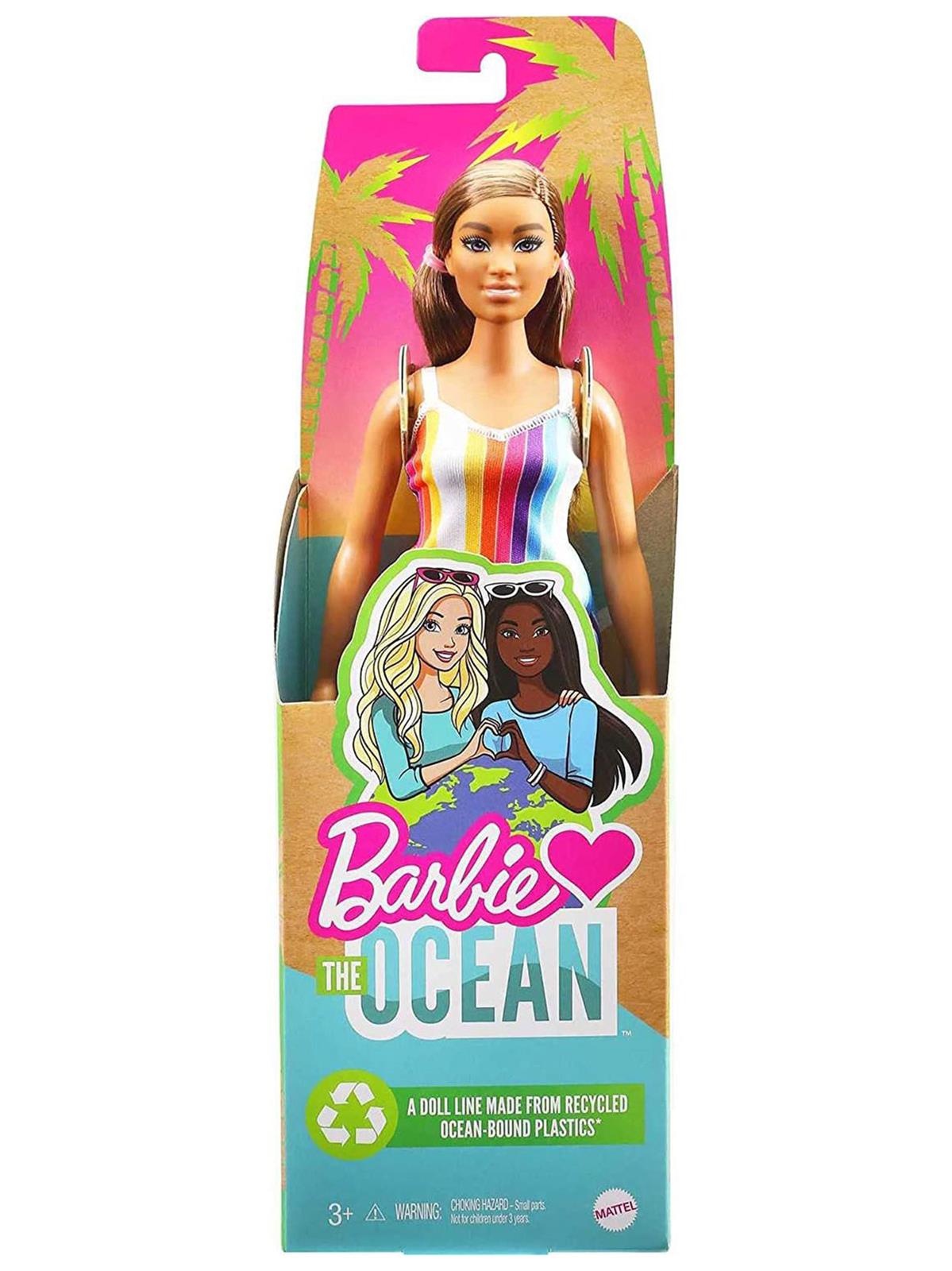 Barbie Okyanusu Seviyor Bebekleri Kahverengi Saçlı Pembe