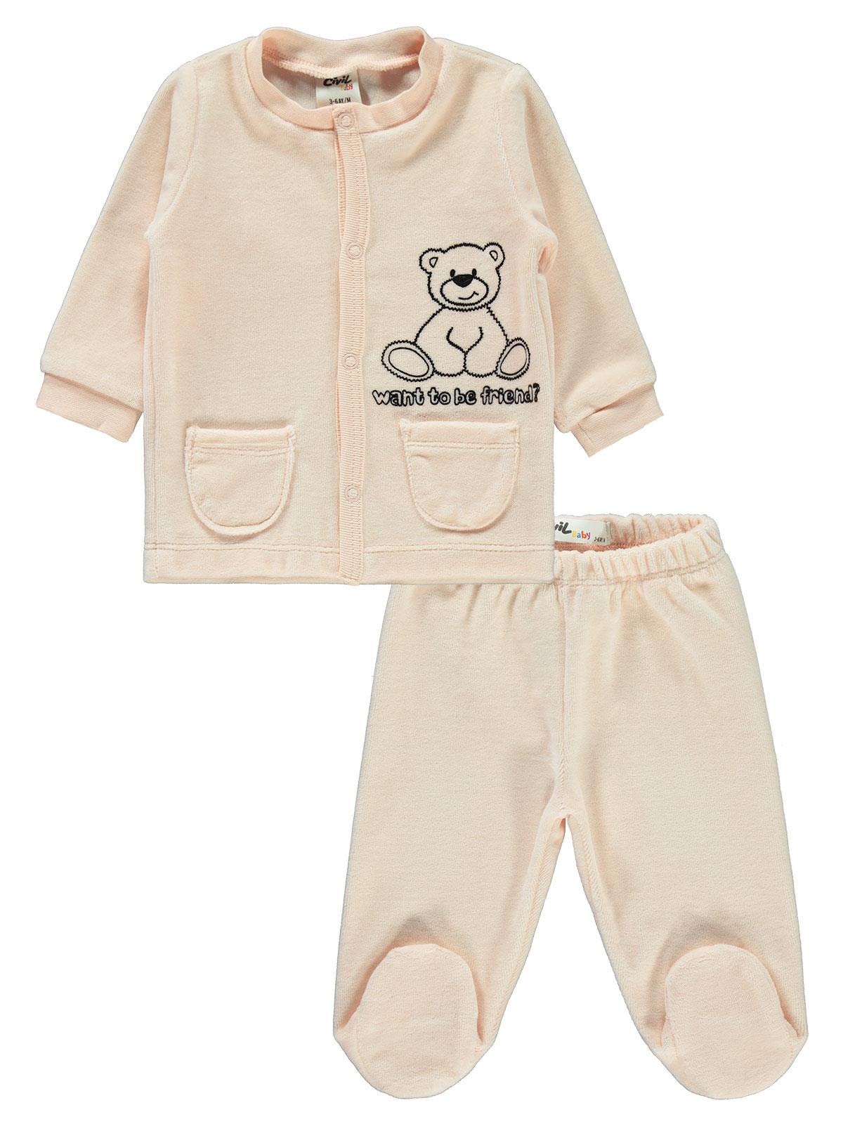 Civil Baby Bebek Pijama Takımı 3-9 Ay Somon