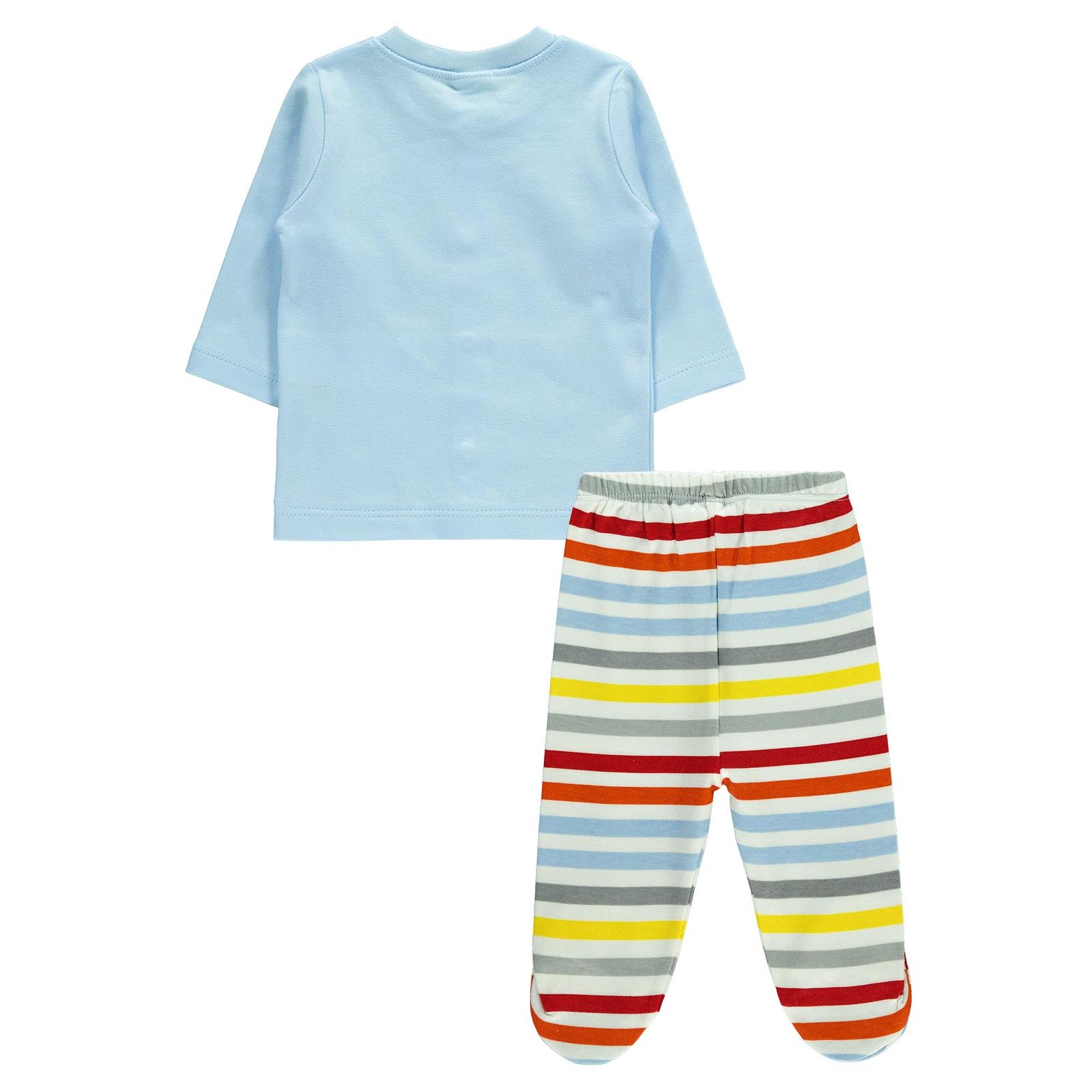 Civil Baby Erkek Bebek Pijama Takımı 1-6 Ay Buz Mavi