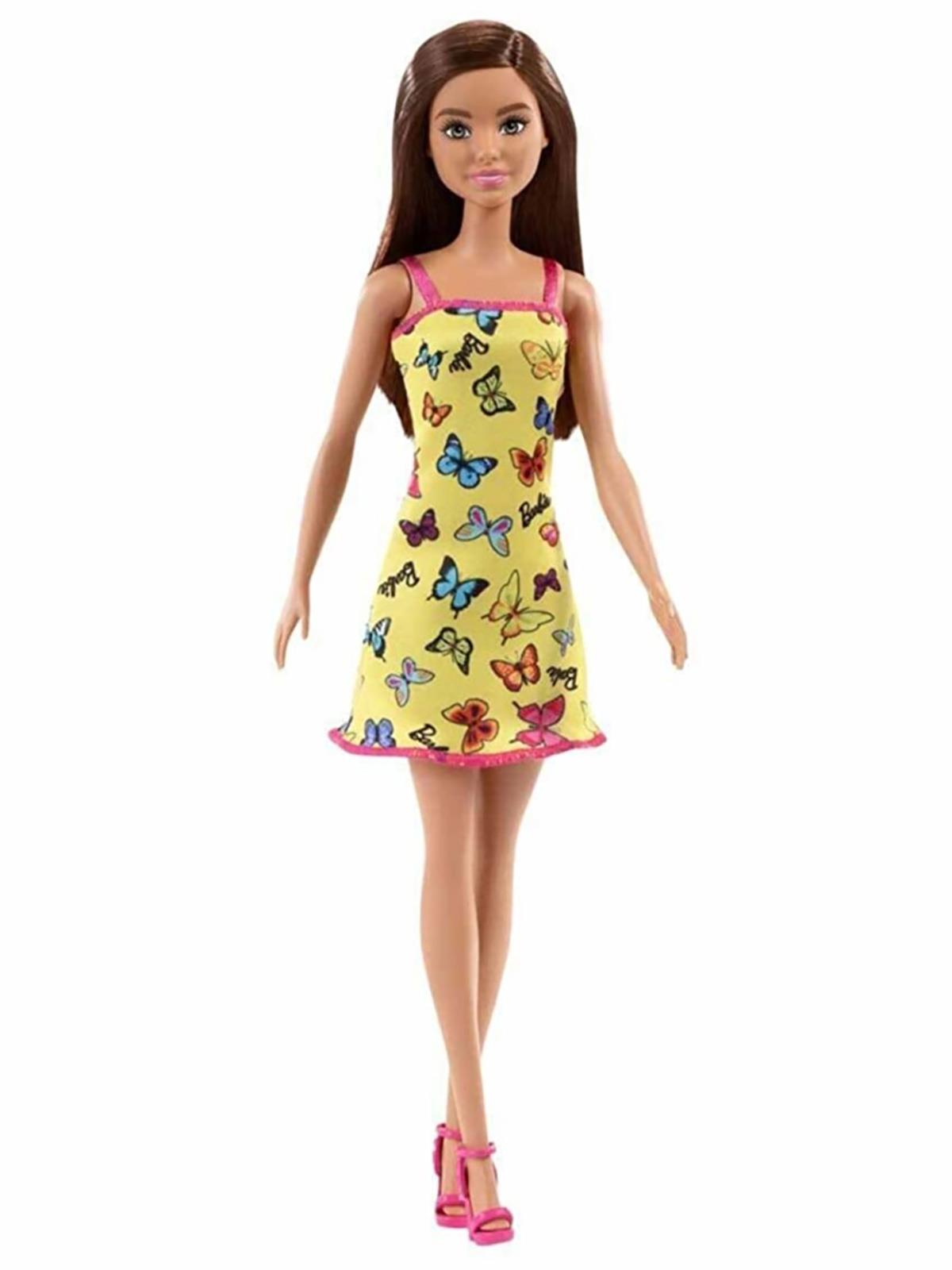 Barbie Şık Kıyafetli Bebekler  - Sarı Kelebek Elbiseli 3+ Yaş