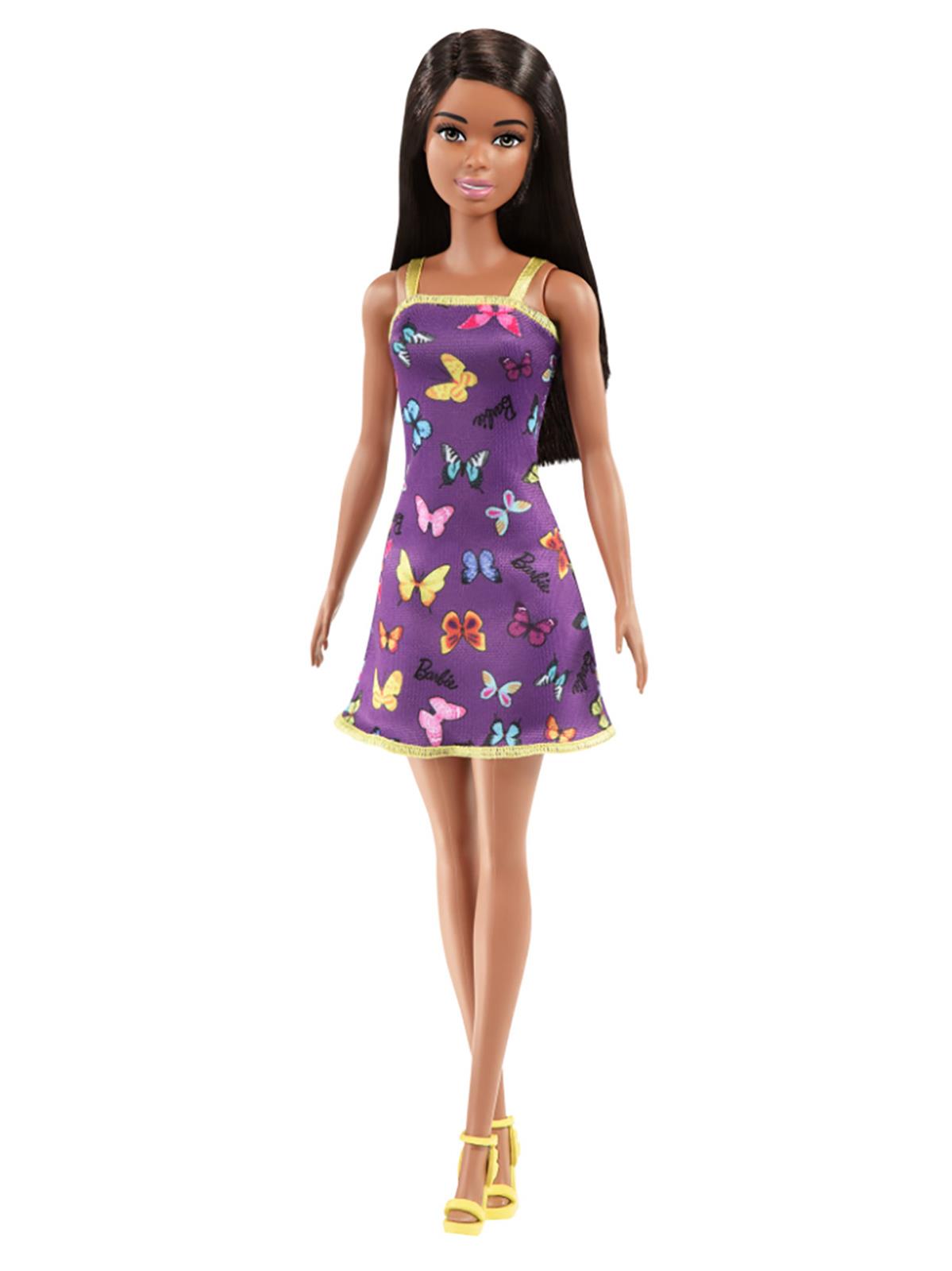 Barbie Şık Kıyafetli Bebekler  - Mor Kelebek Elbiseli 3+ Yaş
