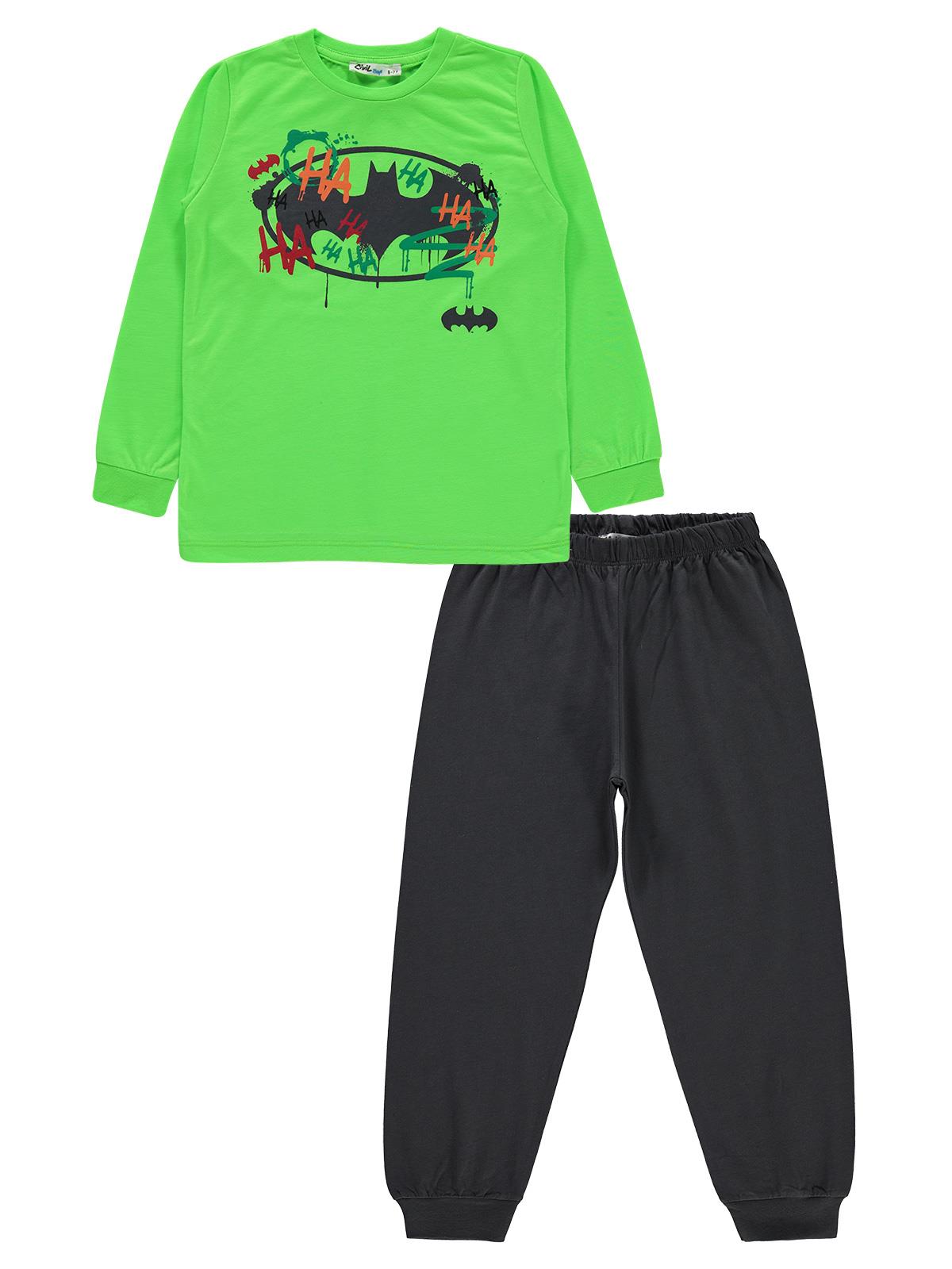 Batman Erkek Çocuk Pijama Takımı 6-9 Yaş Yeşil