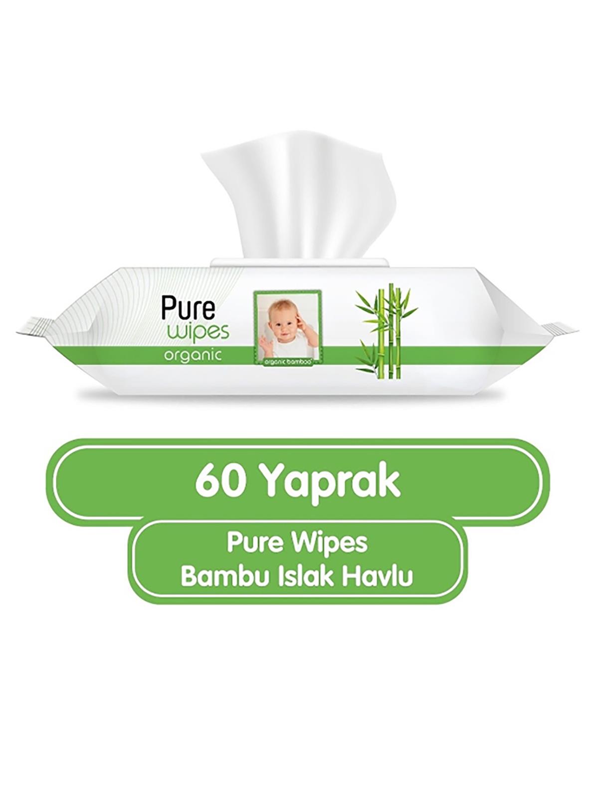 Pure Wipes Bambu Organik Islak Havlu Mendil 60 Adet