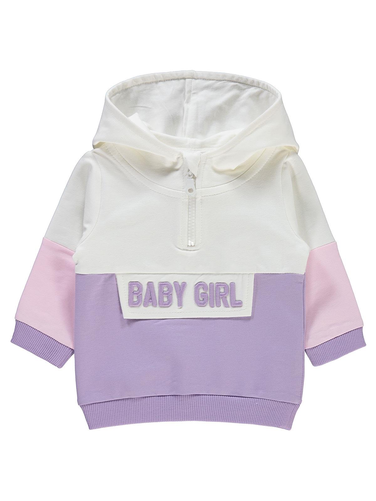 Civil Baby Kız Bebek Kapüşonlu Sweatshirt 6-18 Ay Lila
