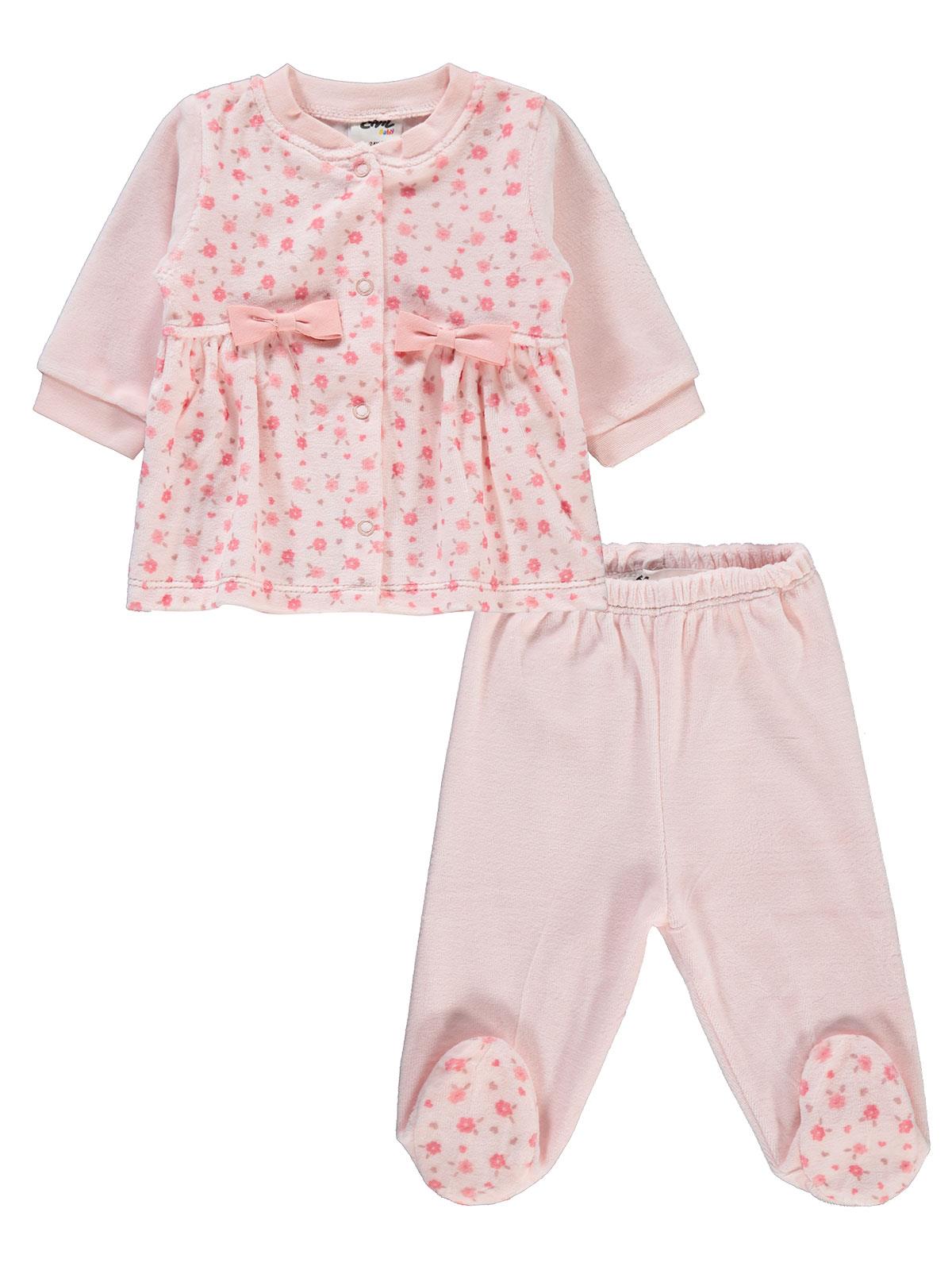 Civil Baby Kız Bebek Pijama Takımı 1-6 Ay Pudra