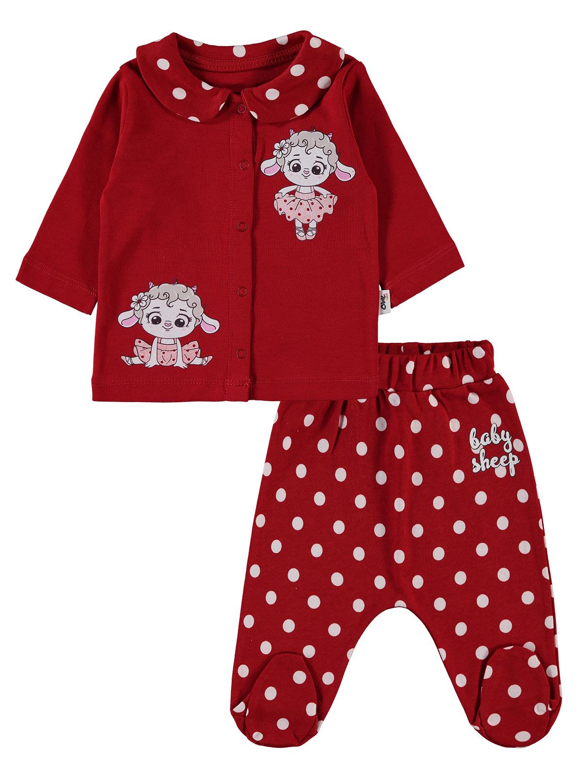 Civil Baby Kız Bebek Pijama Takımı 1-9 Ay Kırmızı