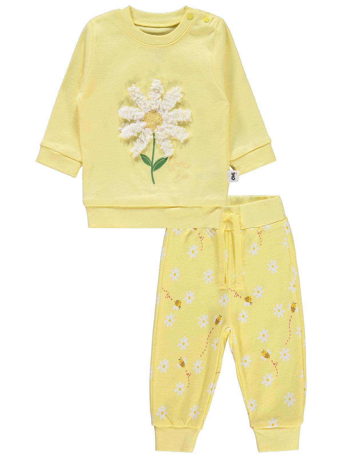 Civil Baby Kız Bebek Pijama Takımı 3-18 Ay Sarı