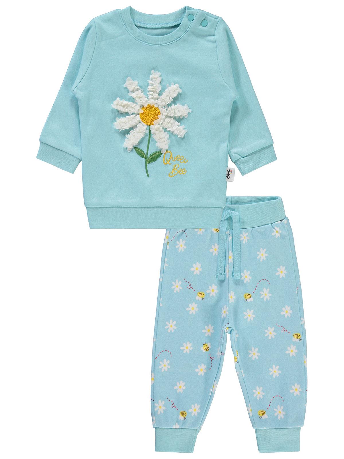 Civil Baby Kız Bebek Pijama Takımı 3-18 Ay Nil Yeşili