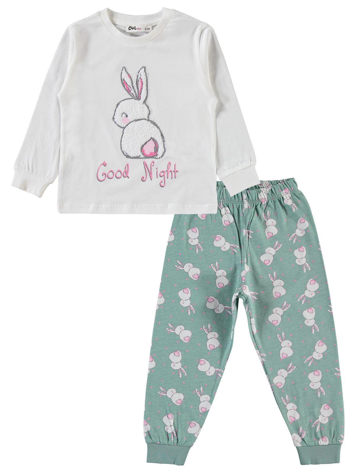 Civil Girls Kız Çocuk Pijama Takımı 2-5 Yaş Yeşil