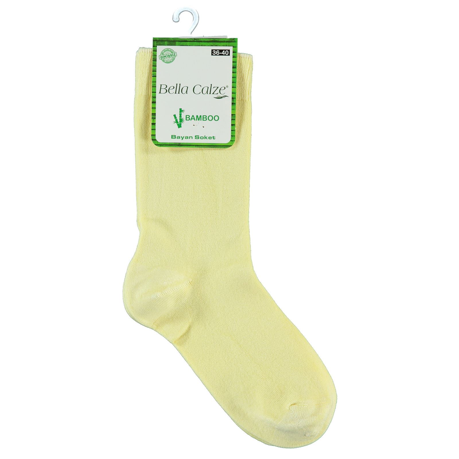 Bella Calze Kız Çocuk Bambu Soket Çorap 36-40 Numara Sarı