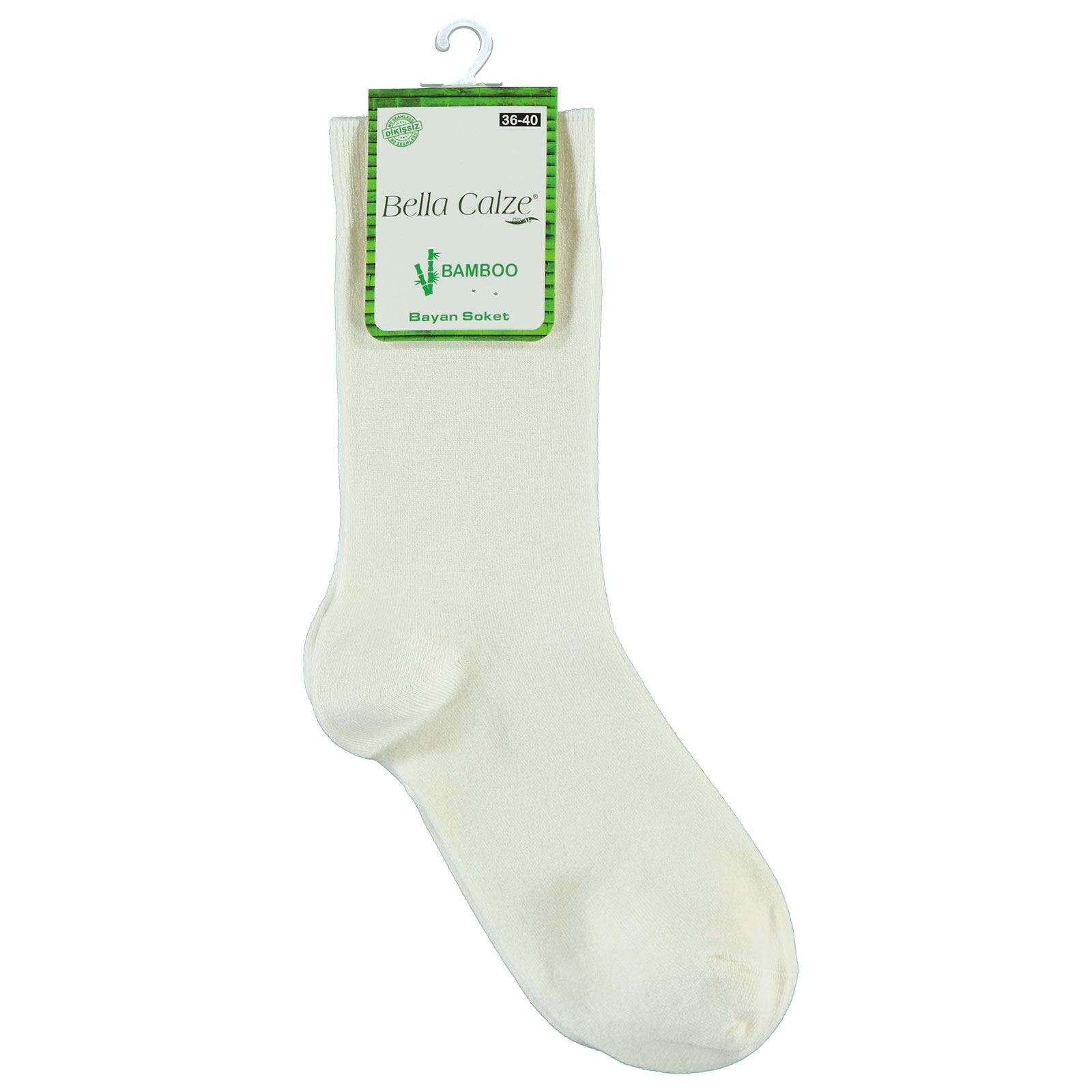 Bella Calze Kız Çocuk Bambu Soket Çorap 36-40 Numara Ekru