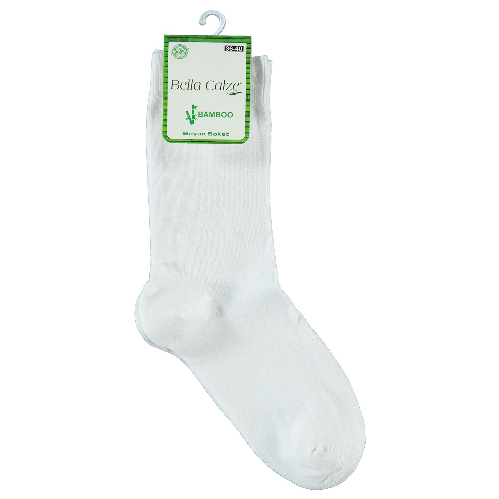 Bella Calze Kız Çocuk Bambu Soket Çorap 36-40 Numara Beyaz