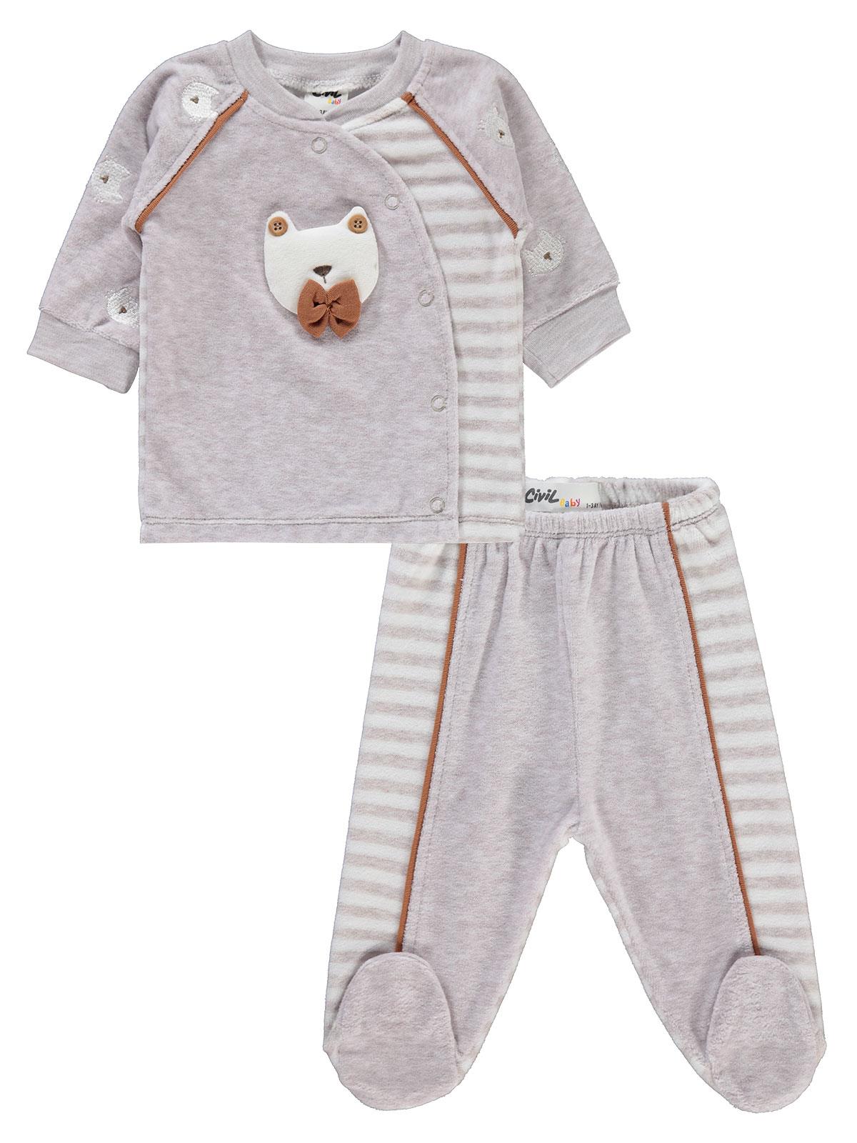 Civil Baby Erkek Bebek Pijama Takımı 1-6 Ay Kahve