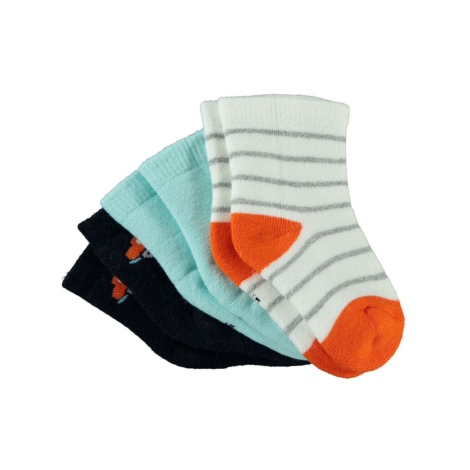 Civil Baby Erkek Bebek 3'lü Havlu Soket Çorap 0-18 Ay Turkuaz