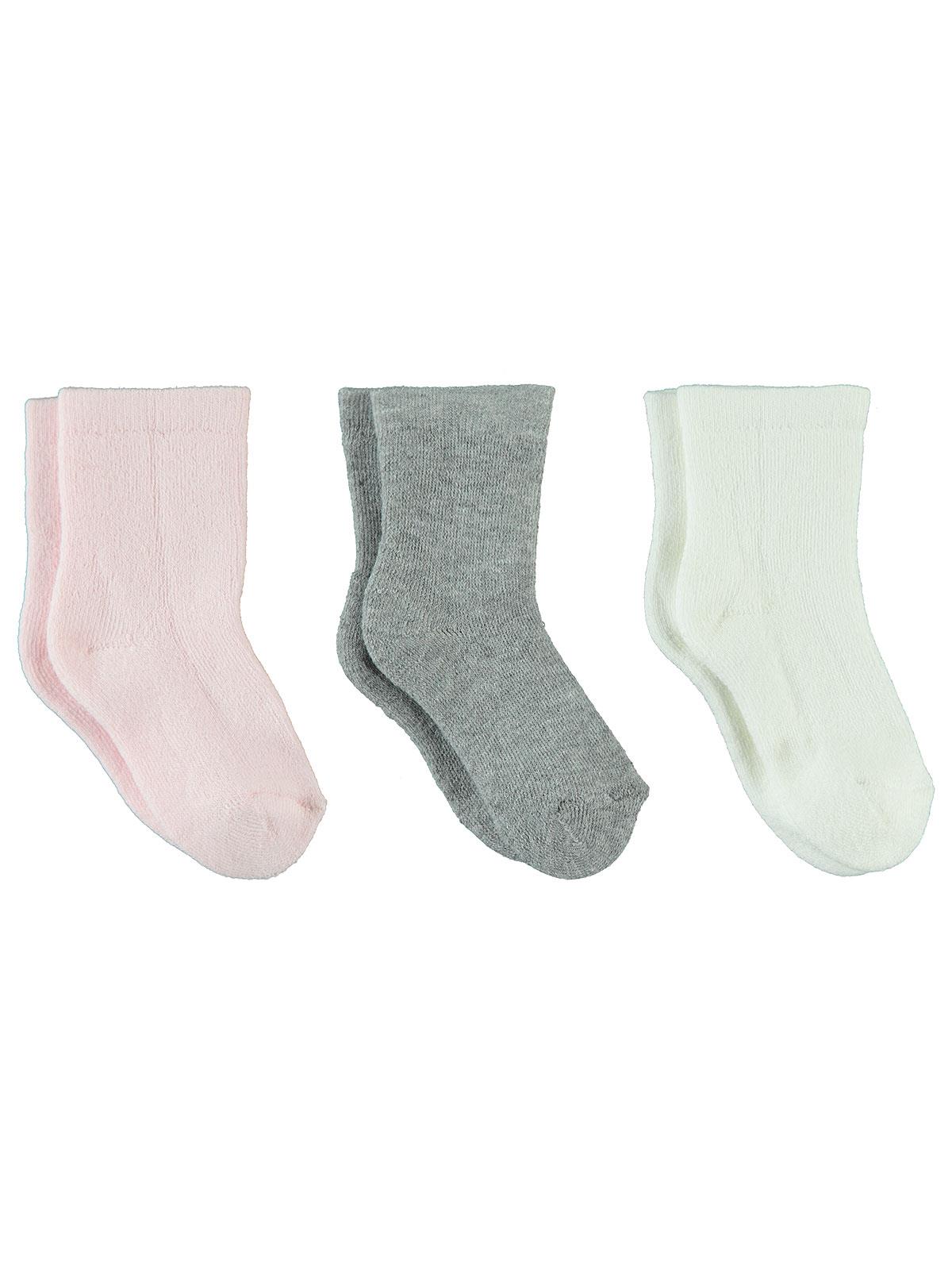 Civil Baby Kız Bebek 3'lü Havlu Çorap Set 0-18 Ay Grimelanj