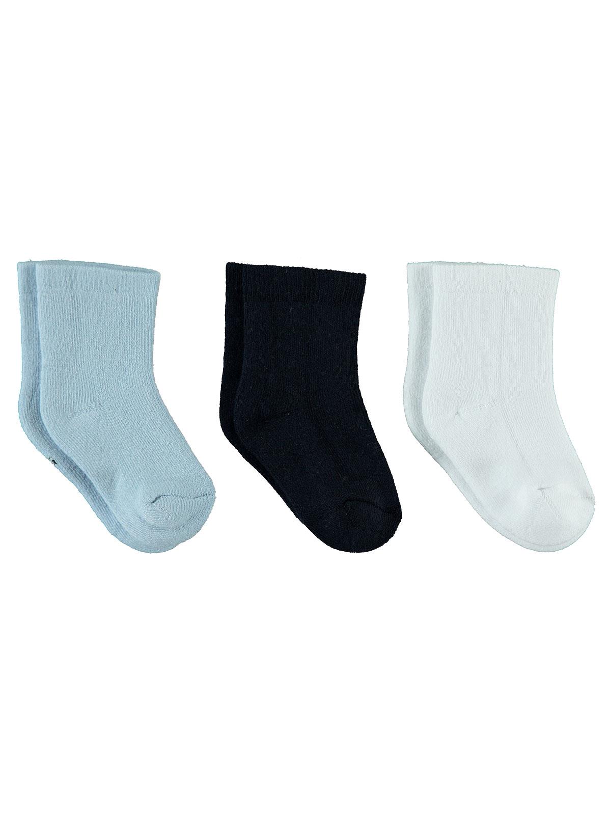 Civil Baby Erkek Bebek 3'lü Havlu Soket Çorap 0-18 Ay Mavi