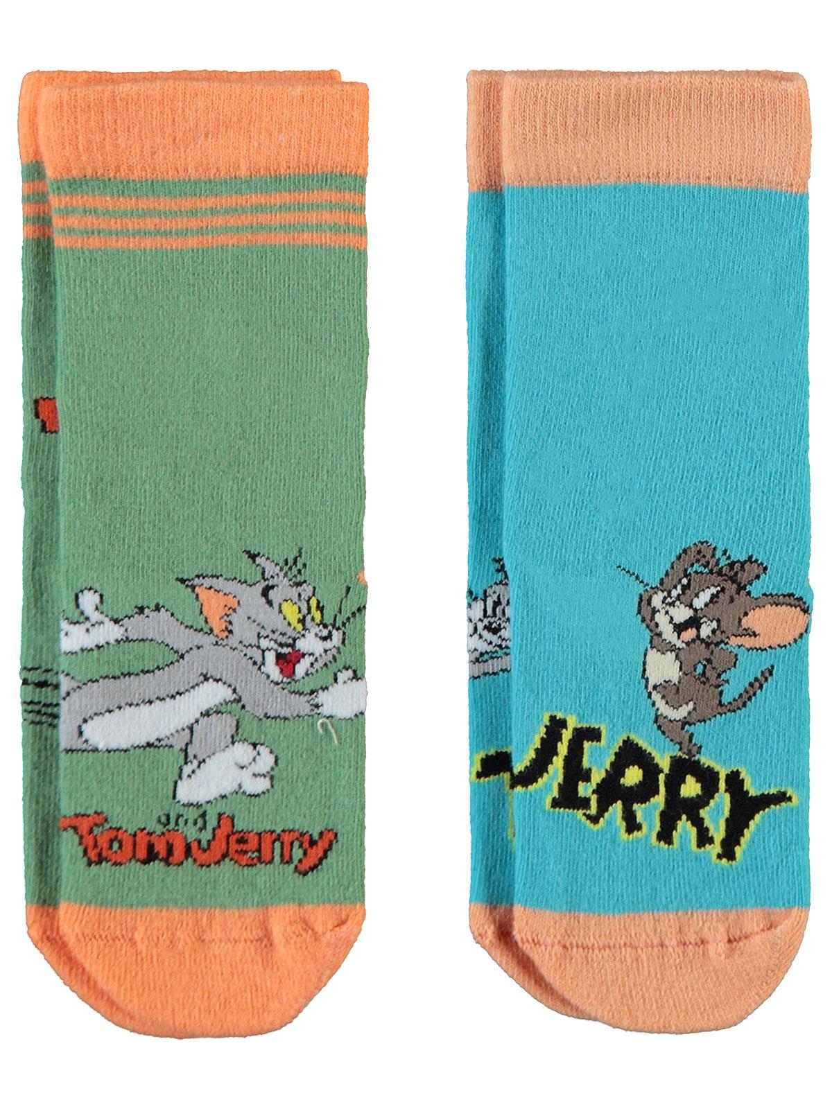Tom And Jerry Kız Çocuk 2'li Soket Çorap 3-11 Yaş Yeşil