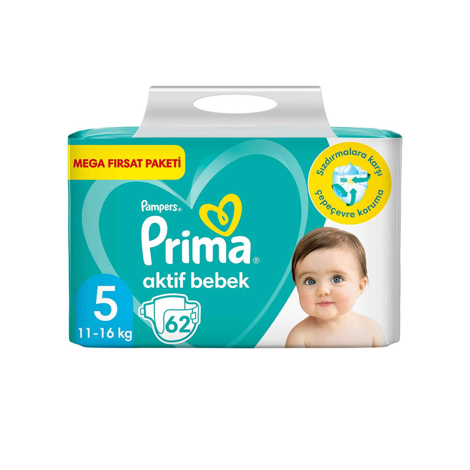Prima Bebek Bezi Aktif Bebek 5 Beden 62 Adet Junior Mega Fırsat Paketi
