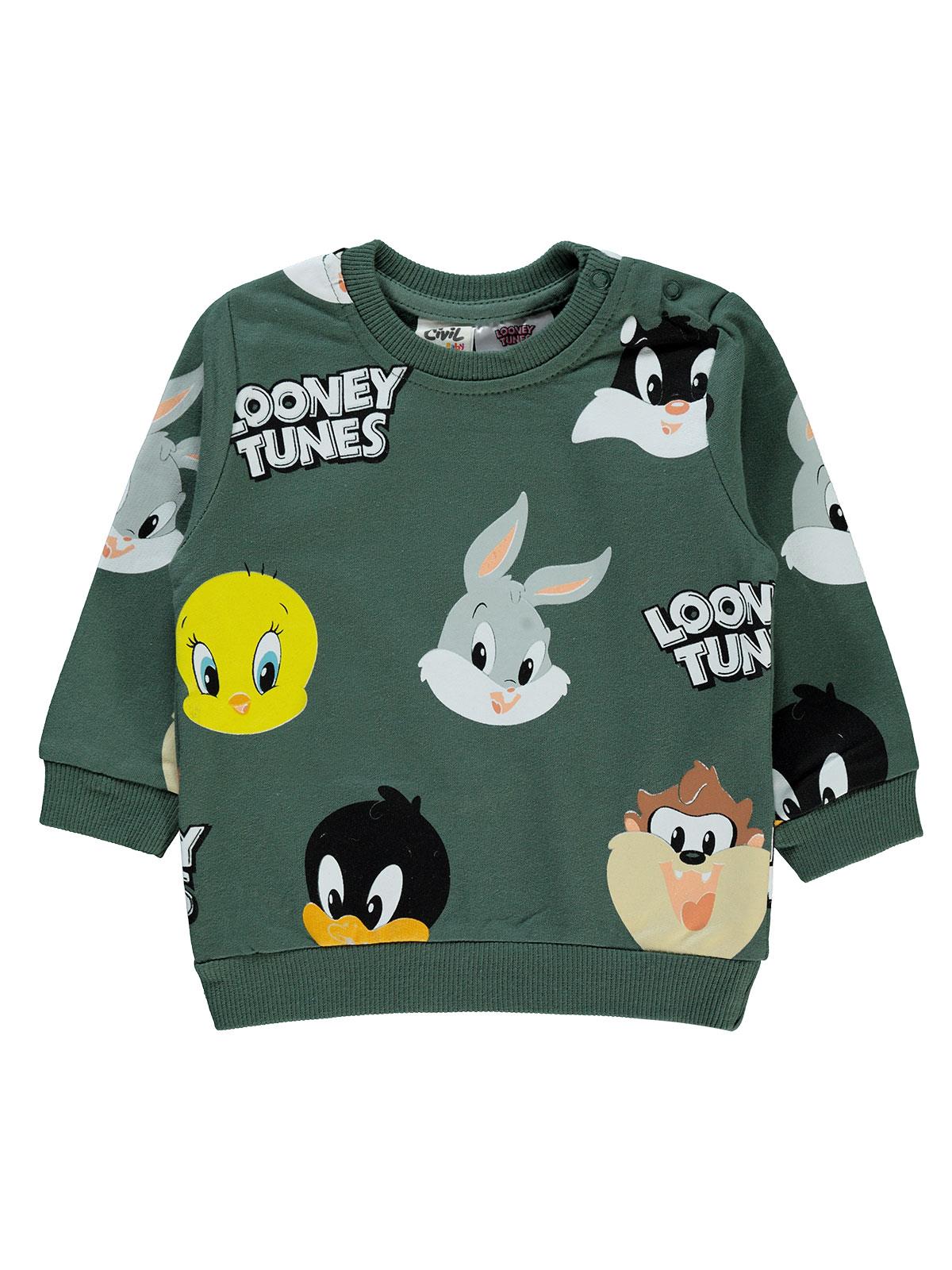 Looney Tunes Erkek Bebek Sweatshirt 6-18 Ay Yeşil