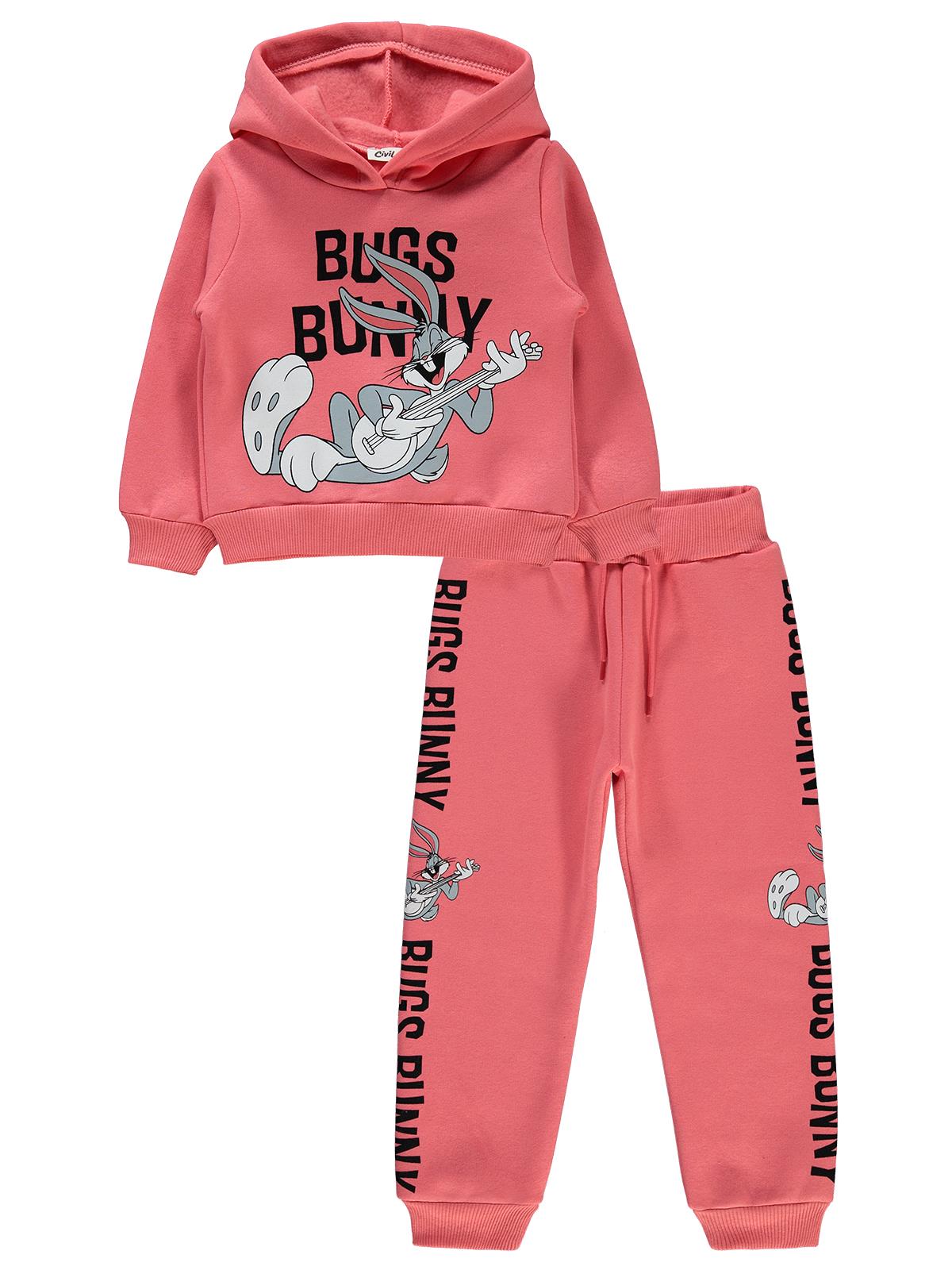 Bugs Bunny Kız Çocuk Eşofman Takımı 2-5 Yaş Mercan