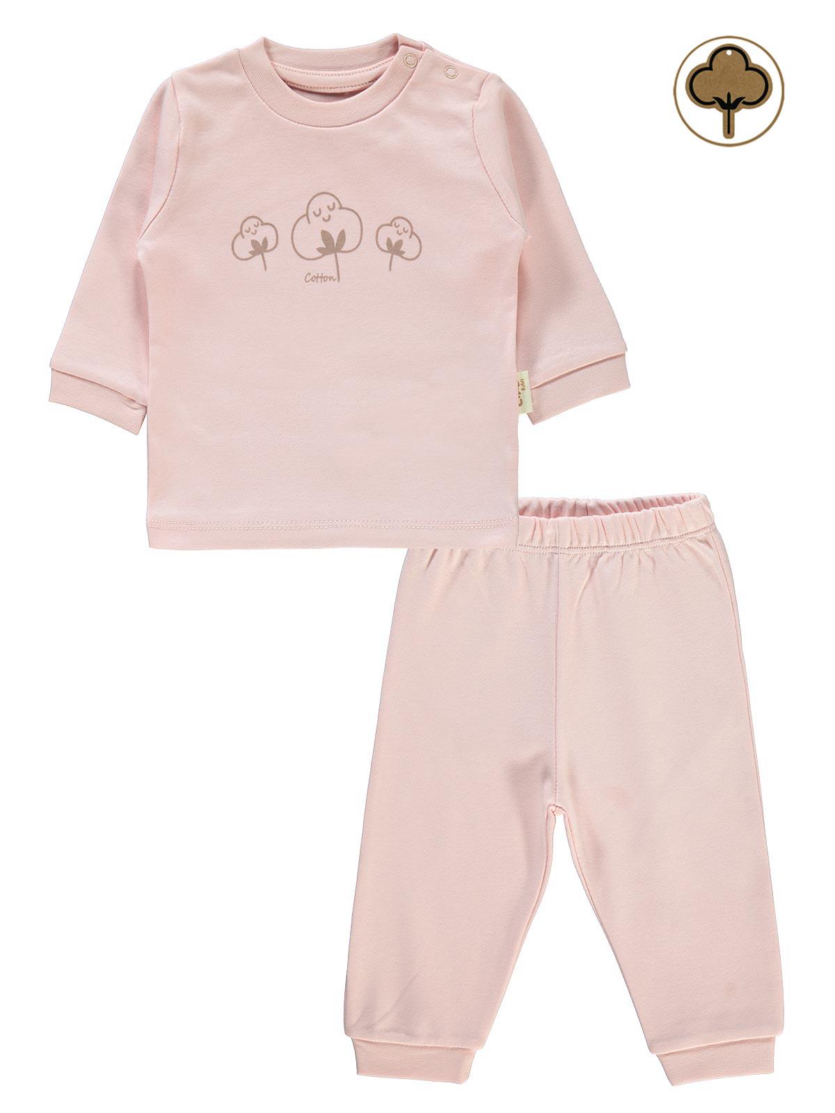 Civil Baby Bebek Organik Pijama Takımı 1-9 Ay Pembe
