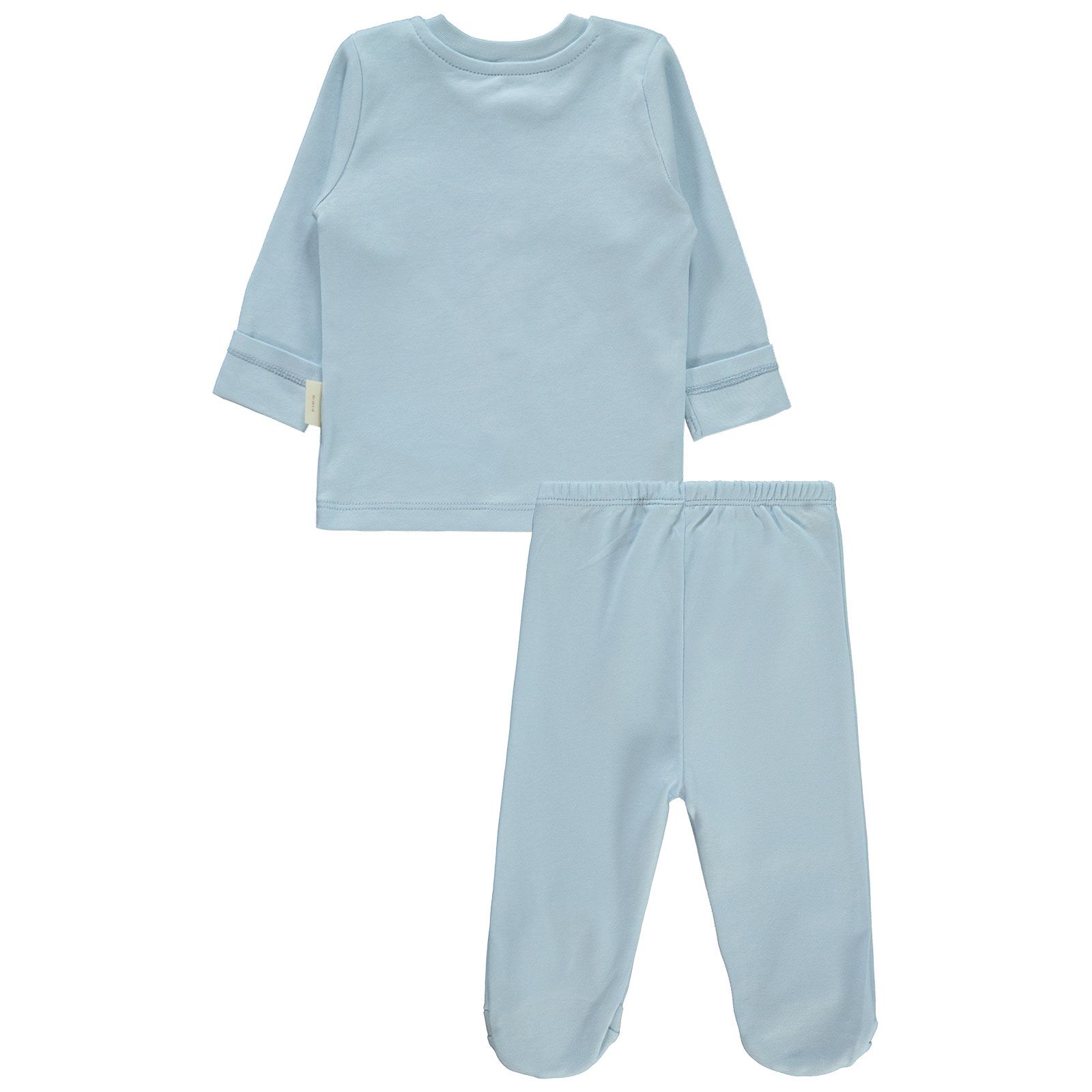 Civil Baby Bebek Organik Pijama Takımı 0-6 Ay Mavi