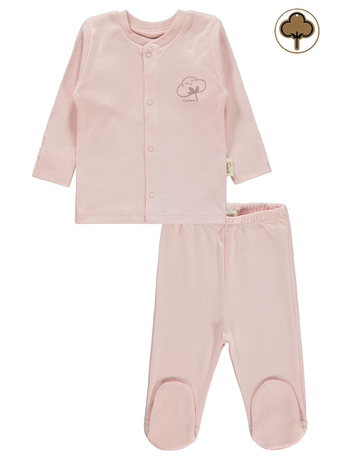 Civil Baby Bebek Organik Pijama Takımı 0-6 Ay Pembe