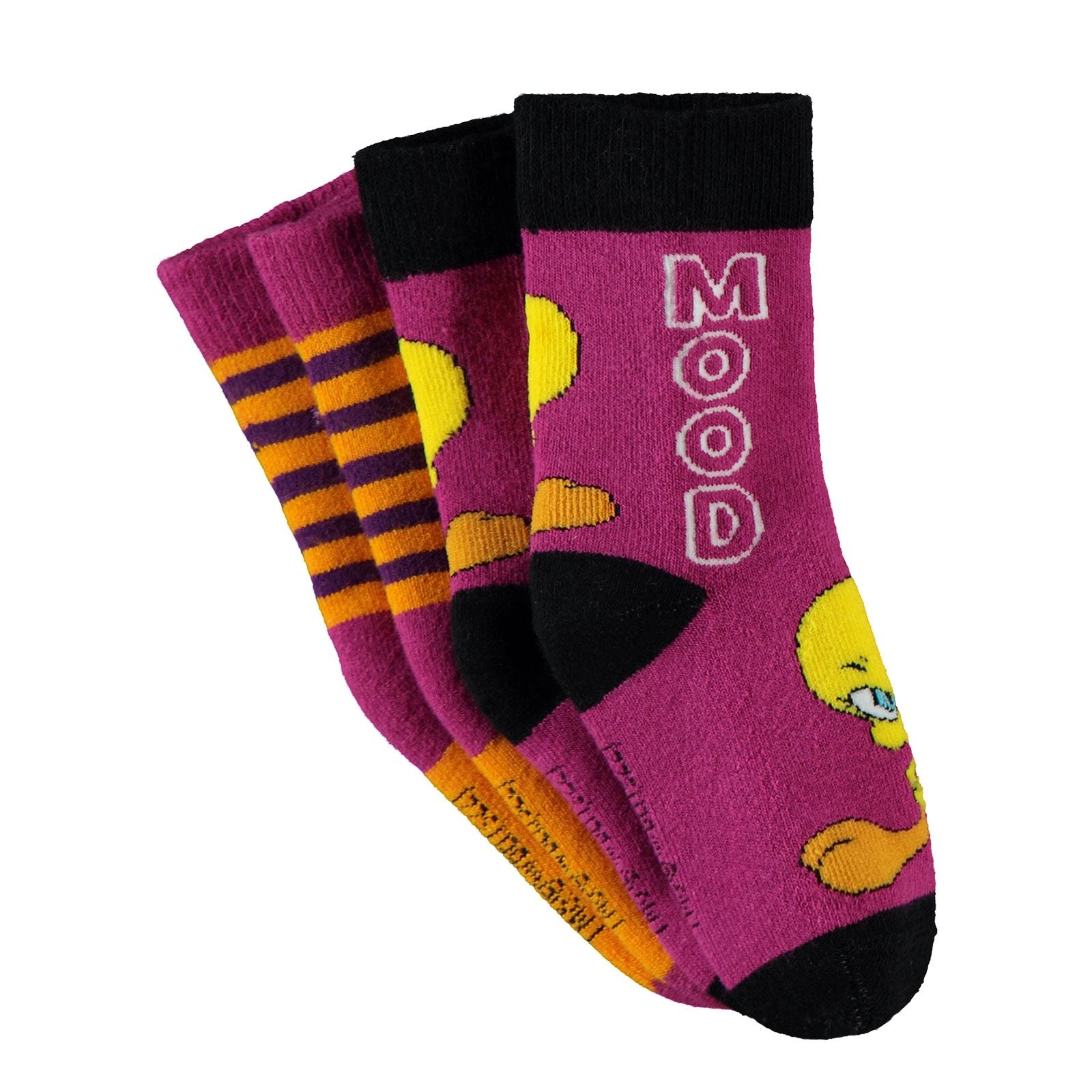 Tweety Kız Çocuk 2'li Havlu Soket Çorap 3-11 Yaş Hardal