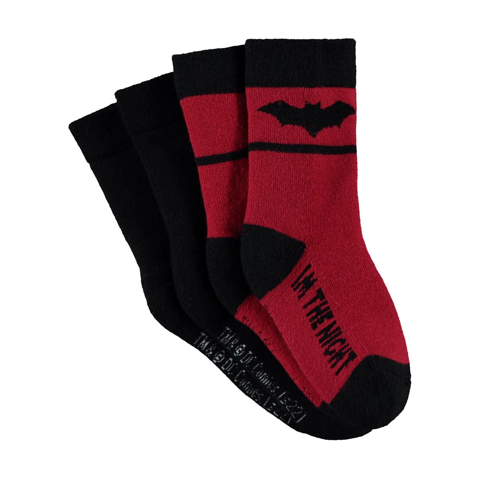 Batman Erkek Çocuk 2'li Havlu Çorap Set 3-11 Yaş Siyah