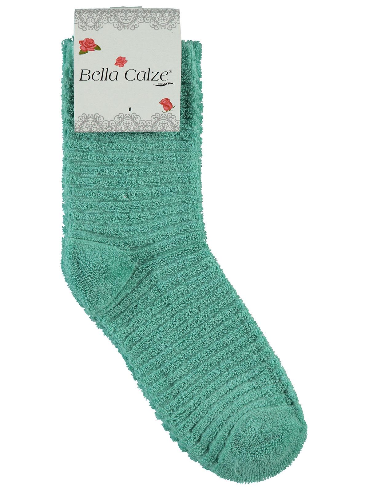 Bella Calze Kız Çocuk Ters Havlu Soket Çorap 36-40 Numara Mint Yeşili