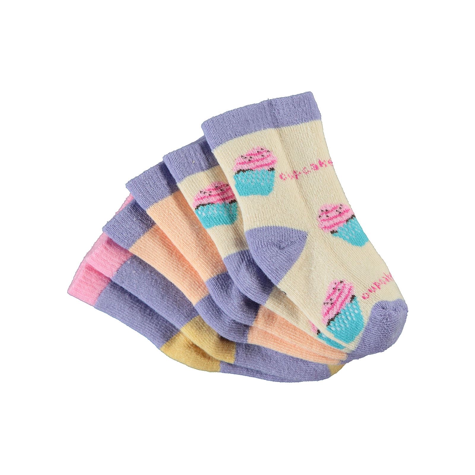Civil Baby Kız Bebek 3'lü Havlu Çorap Set 0-18 Ay Lila