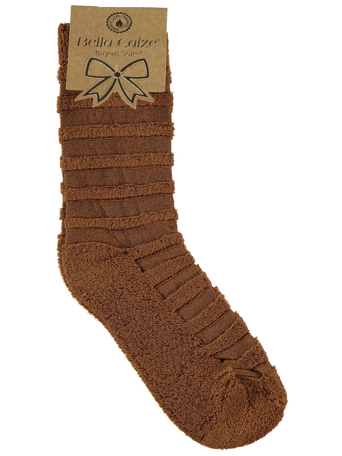 Bella Calze Kız Çocuk Ters Havlu Soket Çorap 36-40 Numara Kahve