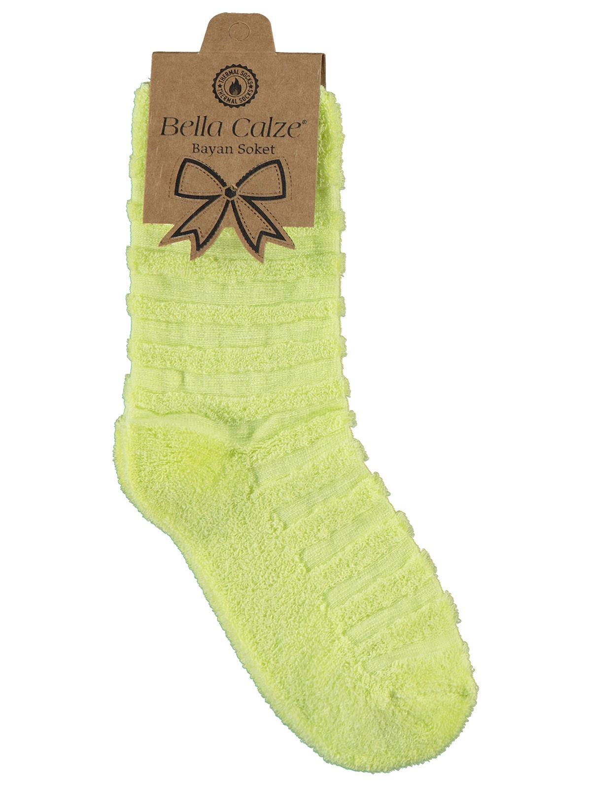 Bella Calze Kız Çocuk Ters Havlu Soket Çorap 36-40 Numara Sarı