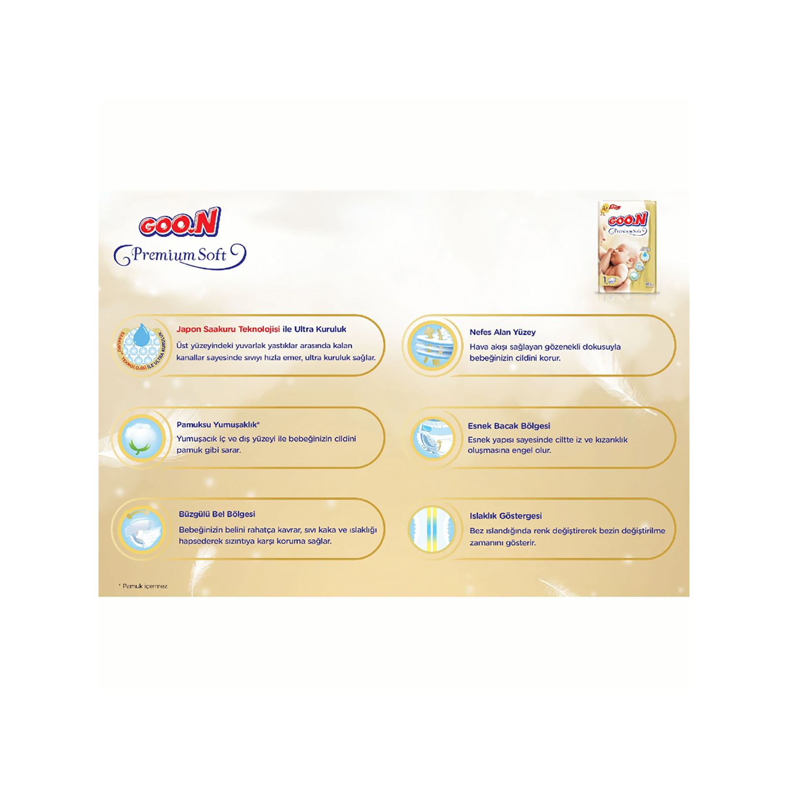 Goon Bebek Bezi Premium Soft 3 Beden Fırsat Paketi 76 Adet 7-12 kg