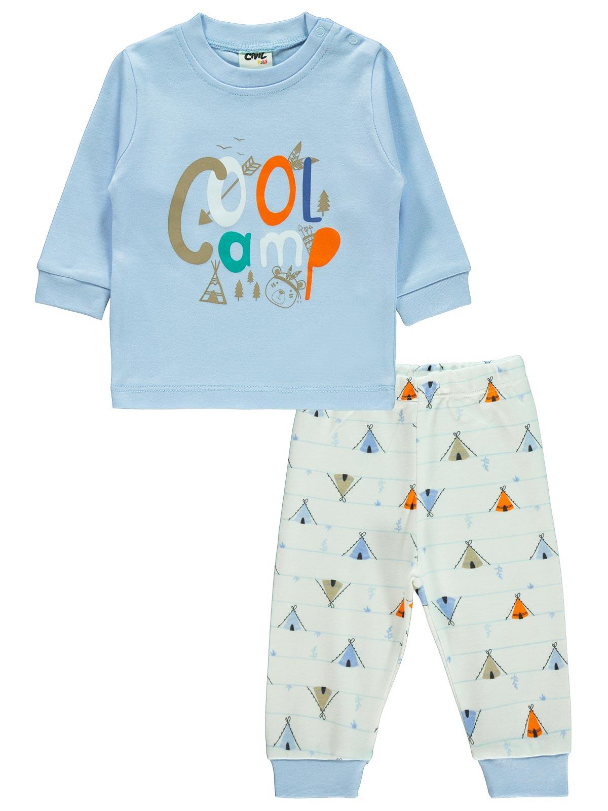 Civil Baby Erkek Bebek Pijama Takımı 1-9 Ay Mavi