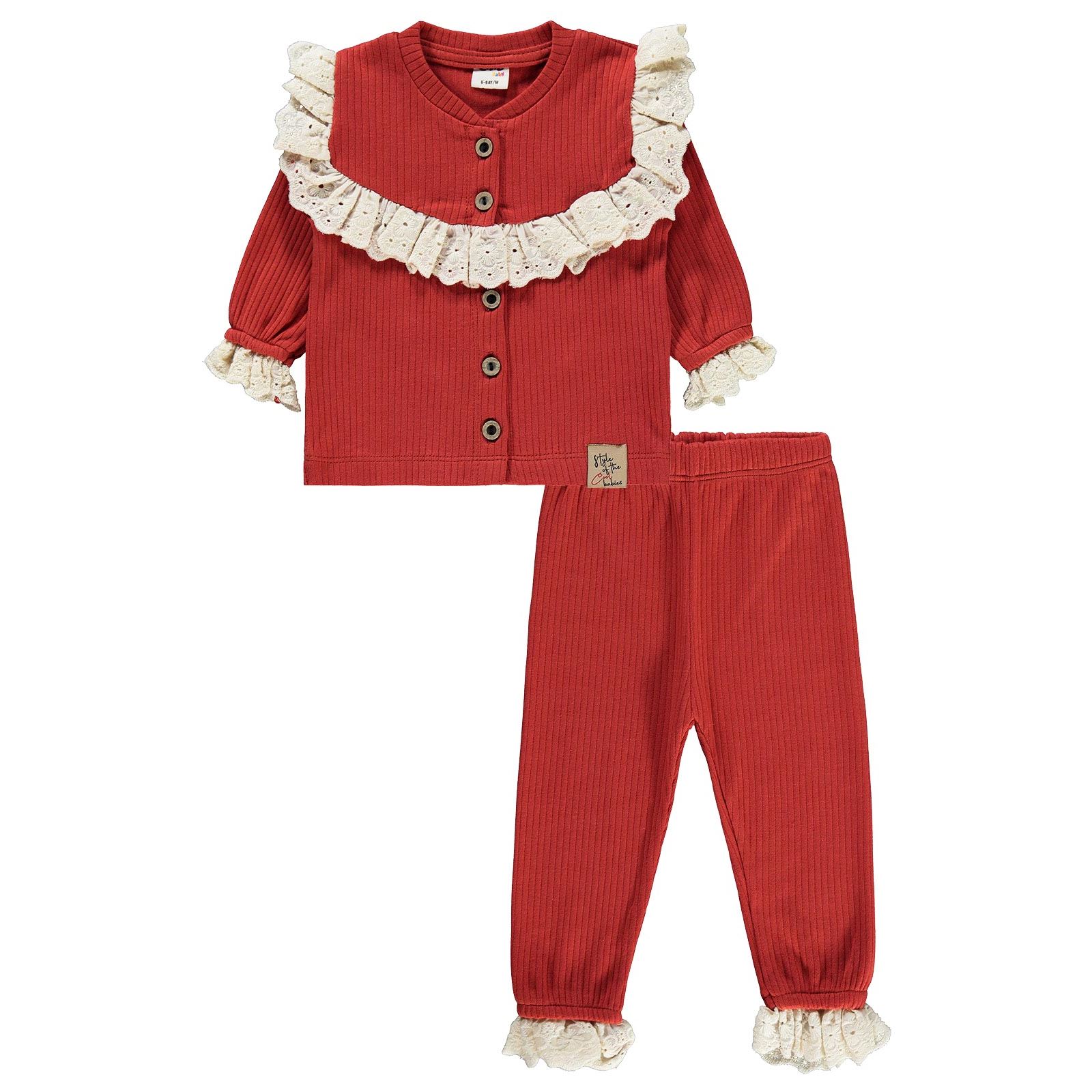Civil Baby Kız Bebek Pijama Takımı 6-18 Ay Kiremit