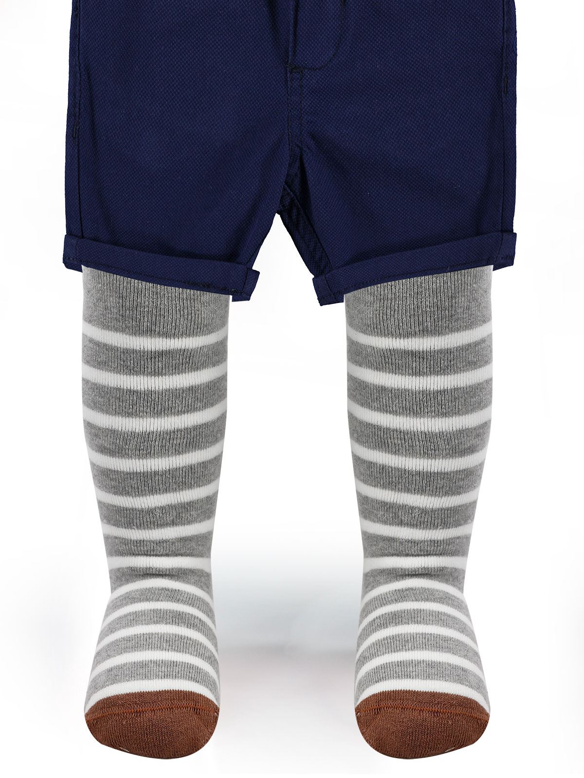 Civil Baby Erkek Bebek Külotlu Çorap 0-18 Ay Gri