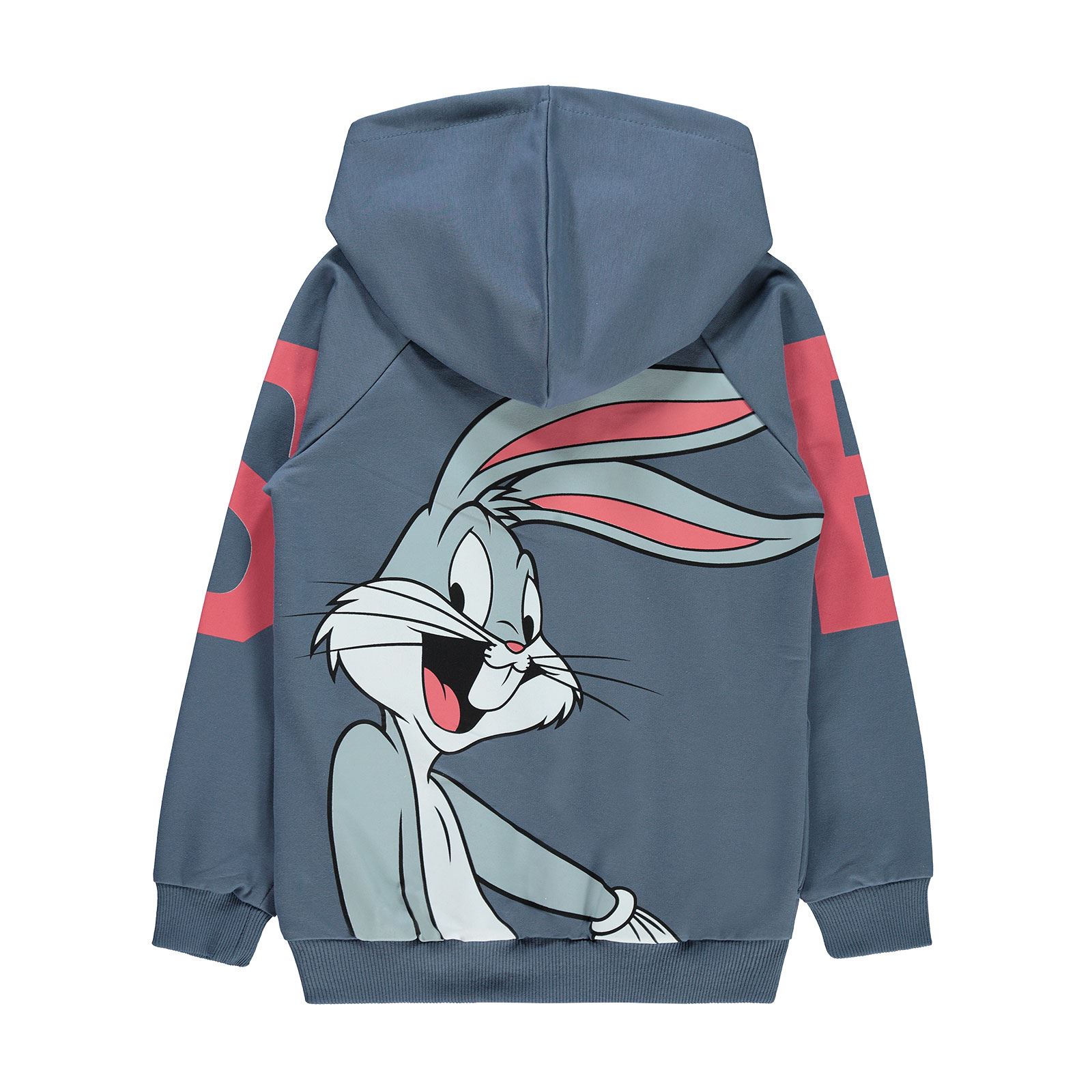 Bugs Bunny Kız Çocuk Kapüşonlu Hırka 6-9 Yaş Mavi