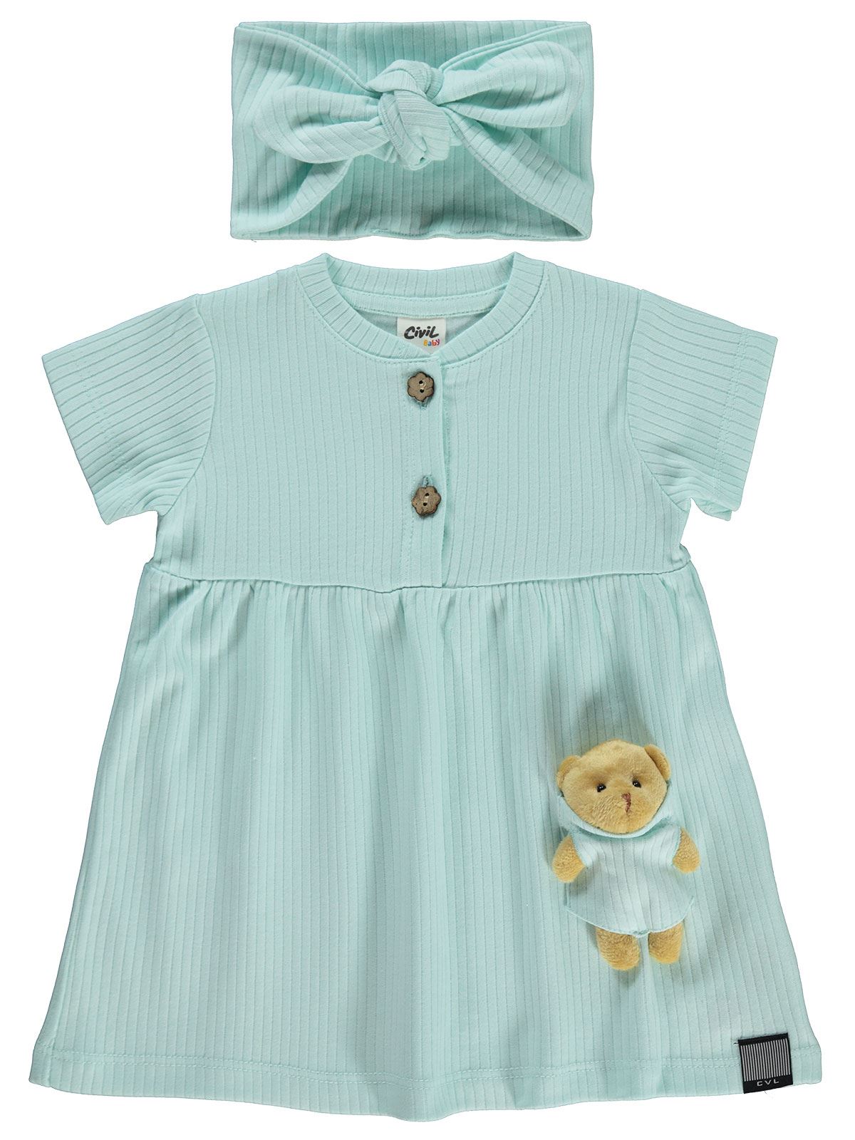 Civil Baby Kız Bebek Elbise 6-18 Ay Su Yeşili
