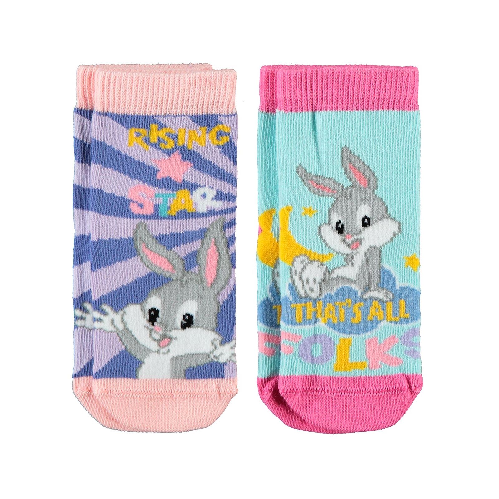 Bugs Bunny Kız Bebek 2'li Çorap Set 0-24 Ay Mor