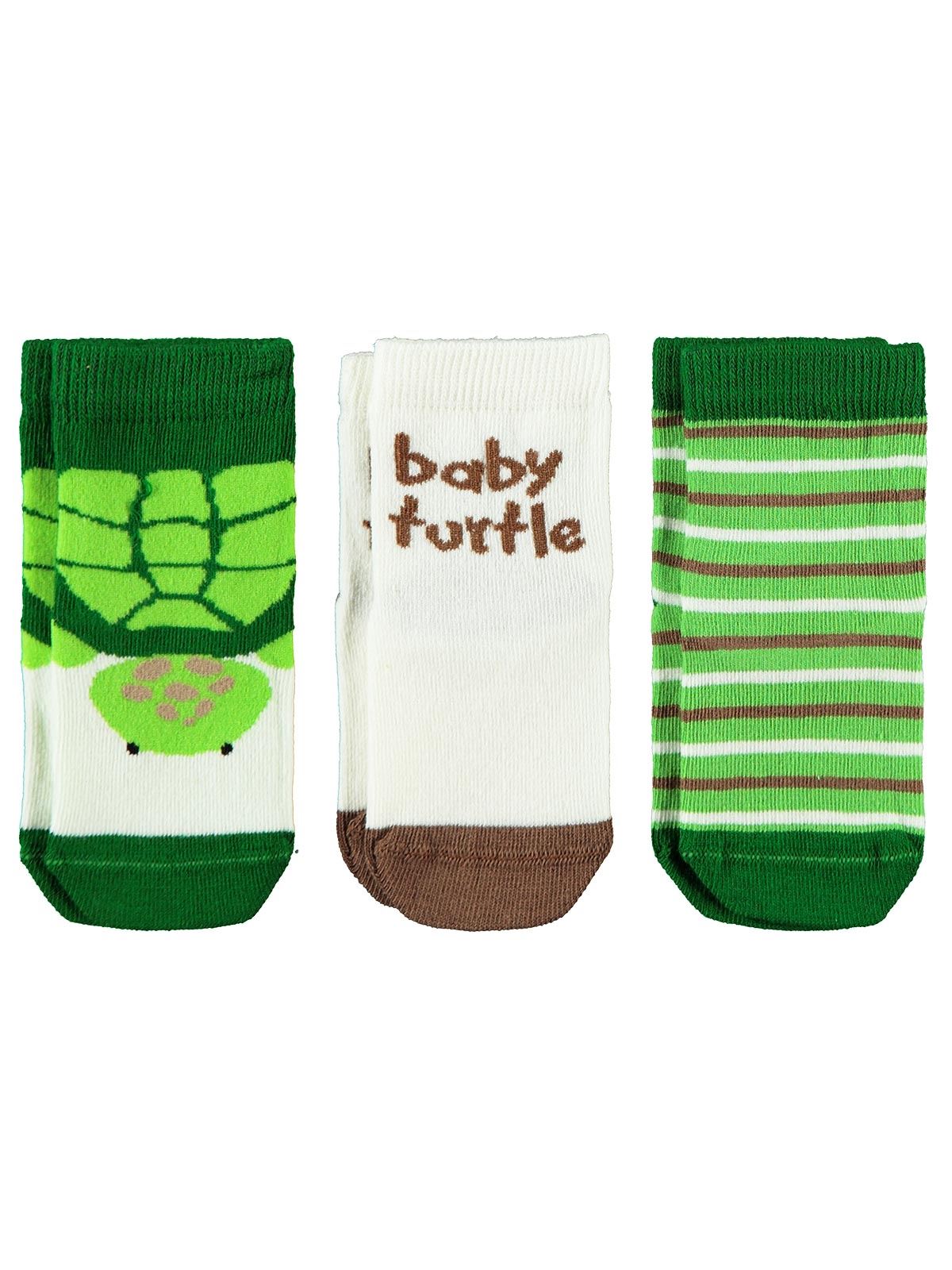 Civil Baby Erkek Bebek 3'lü Çorap Set 6-12 Ay Yeşil