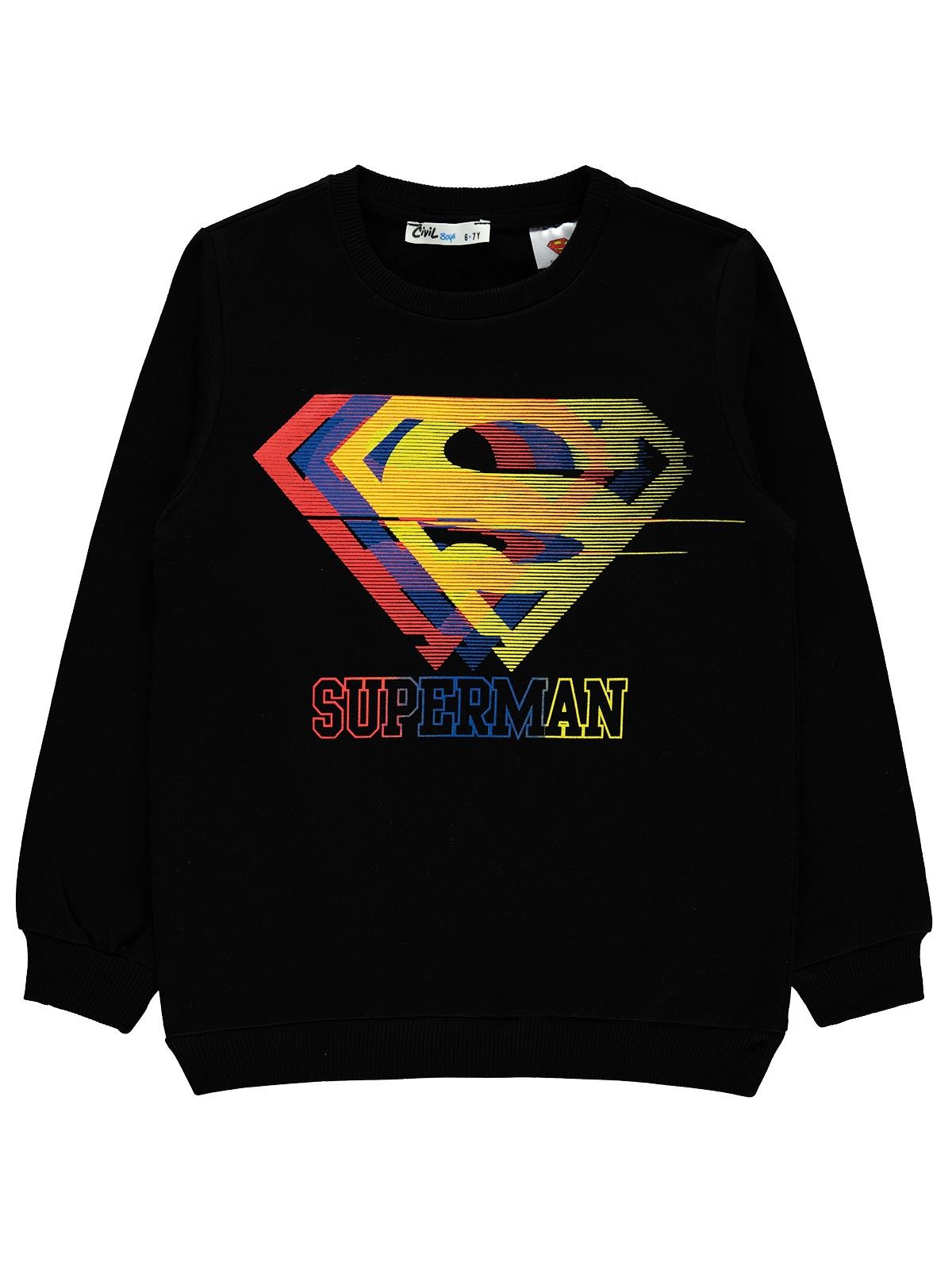 Superman Erkek Çocuk Sweatshirt 10-13 Yaş Siyah
