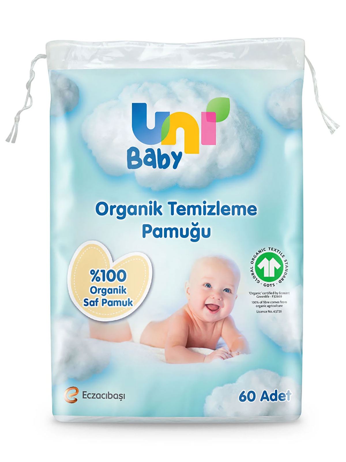 Unı Baby Bebek Temizleme Pamuğu 60 Adet 