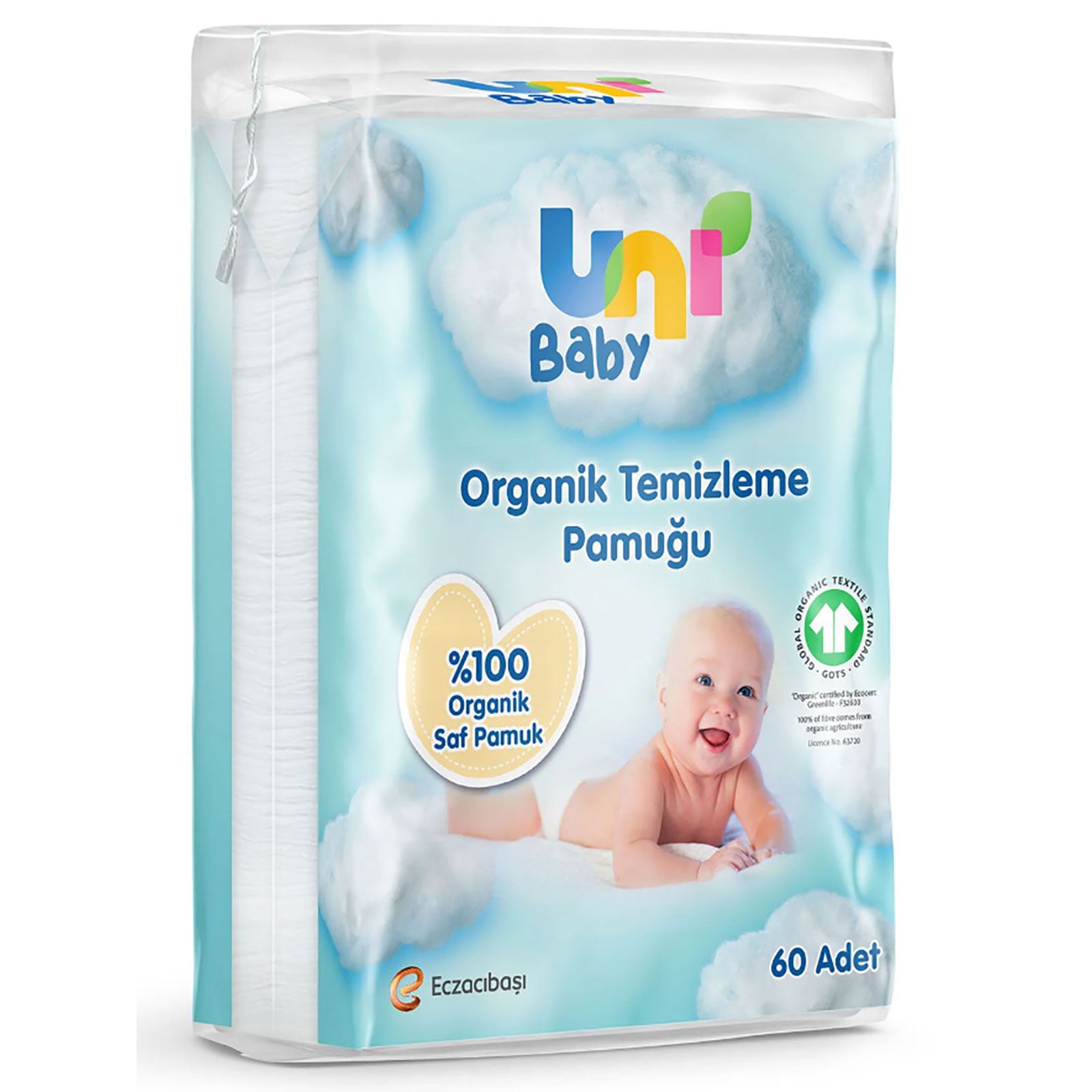 Unı Baby Bebek Temizleme Pamuğu 60 Adet 