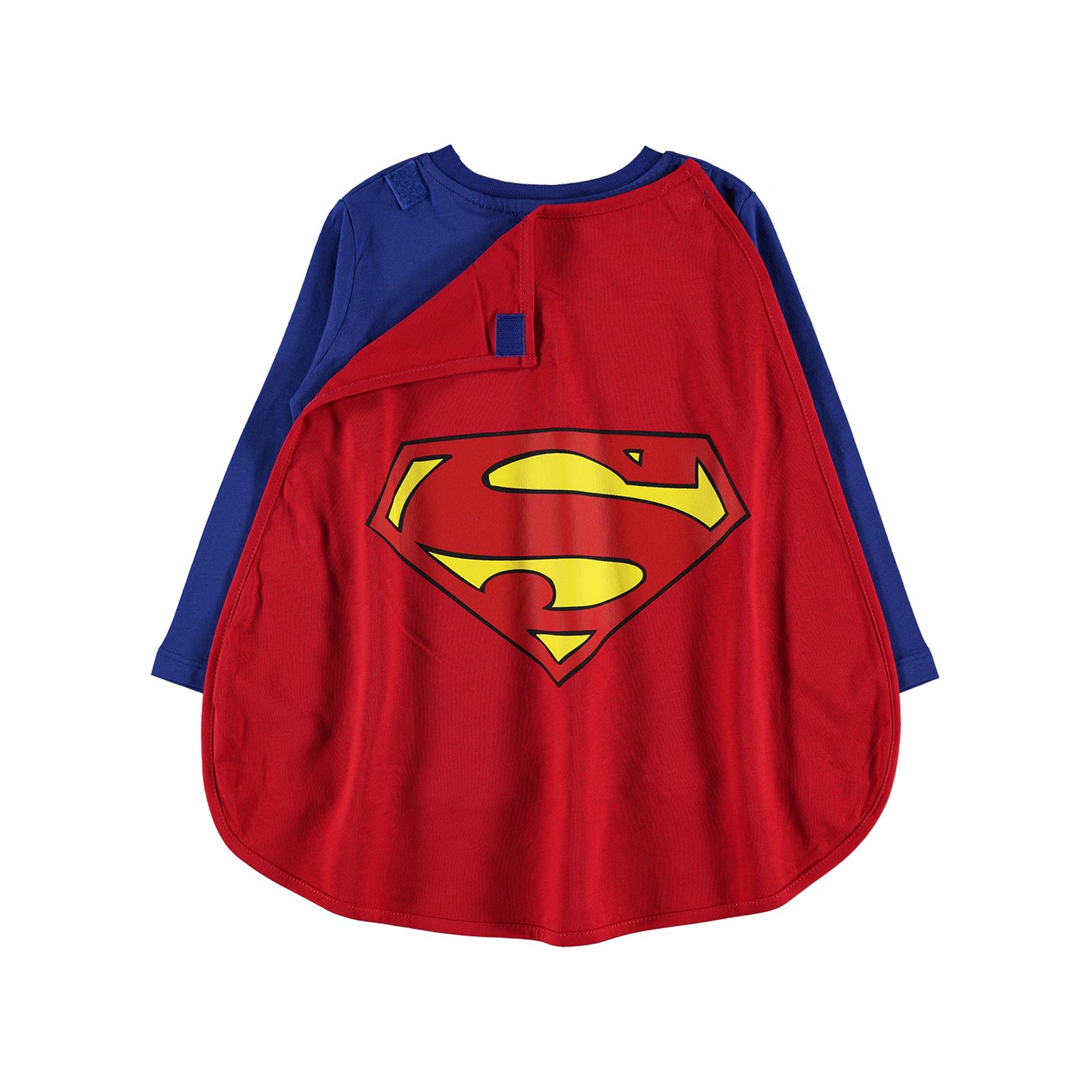 Superman Erkek Çocuk Pelerinli Sweatshirt 2-5 Yaş Saks Mavisi