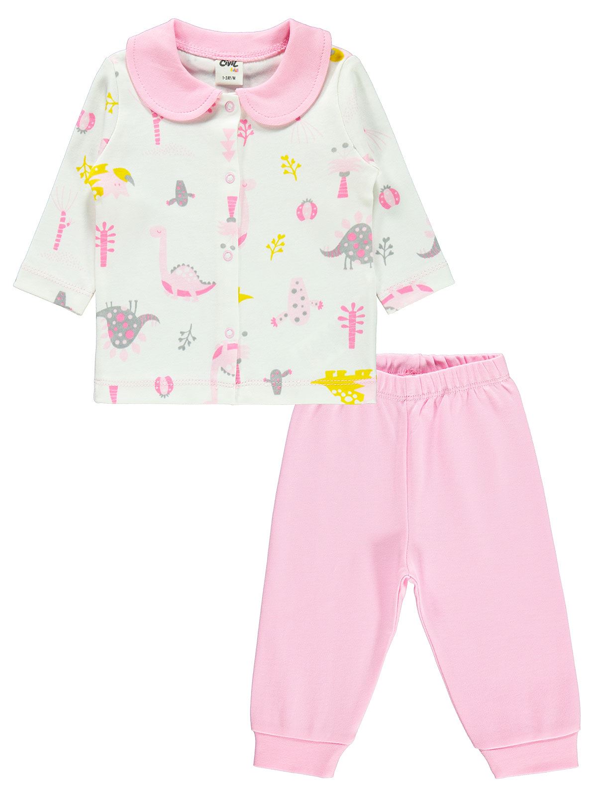 Civil Baby Kız Bebek Pijama Takımı 1-9 Ay Pembe