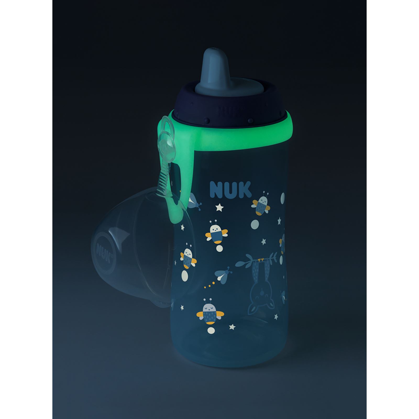Nuk Kıddy Cup Glow Karanlıkta Parlayan Suluk 300 ml Mavi