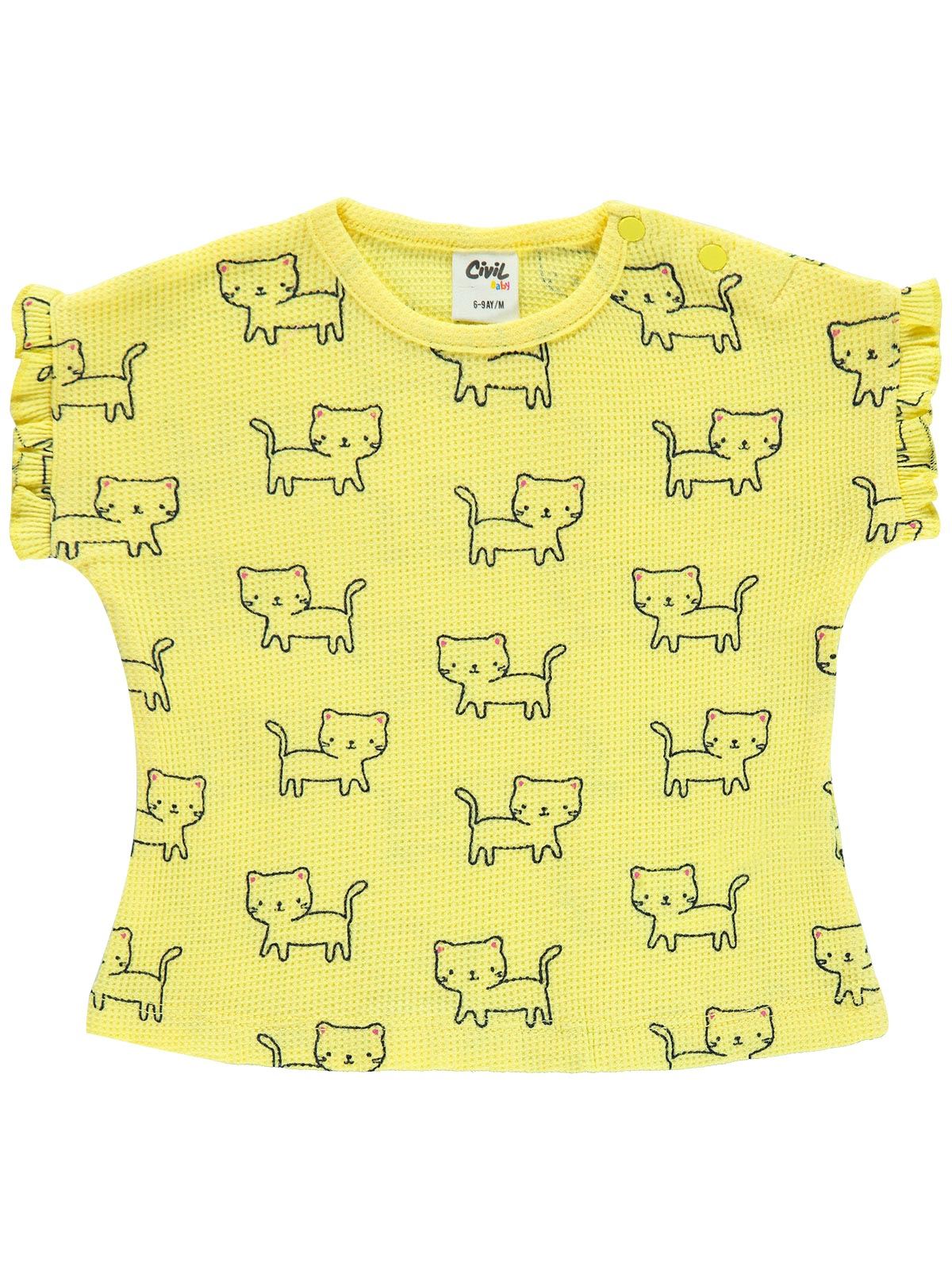Civil Baby Kız Bebek Tişört 6-18 Ay Sarı